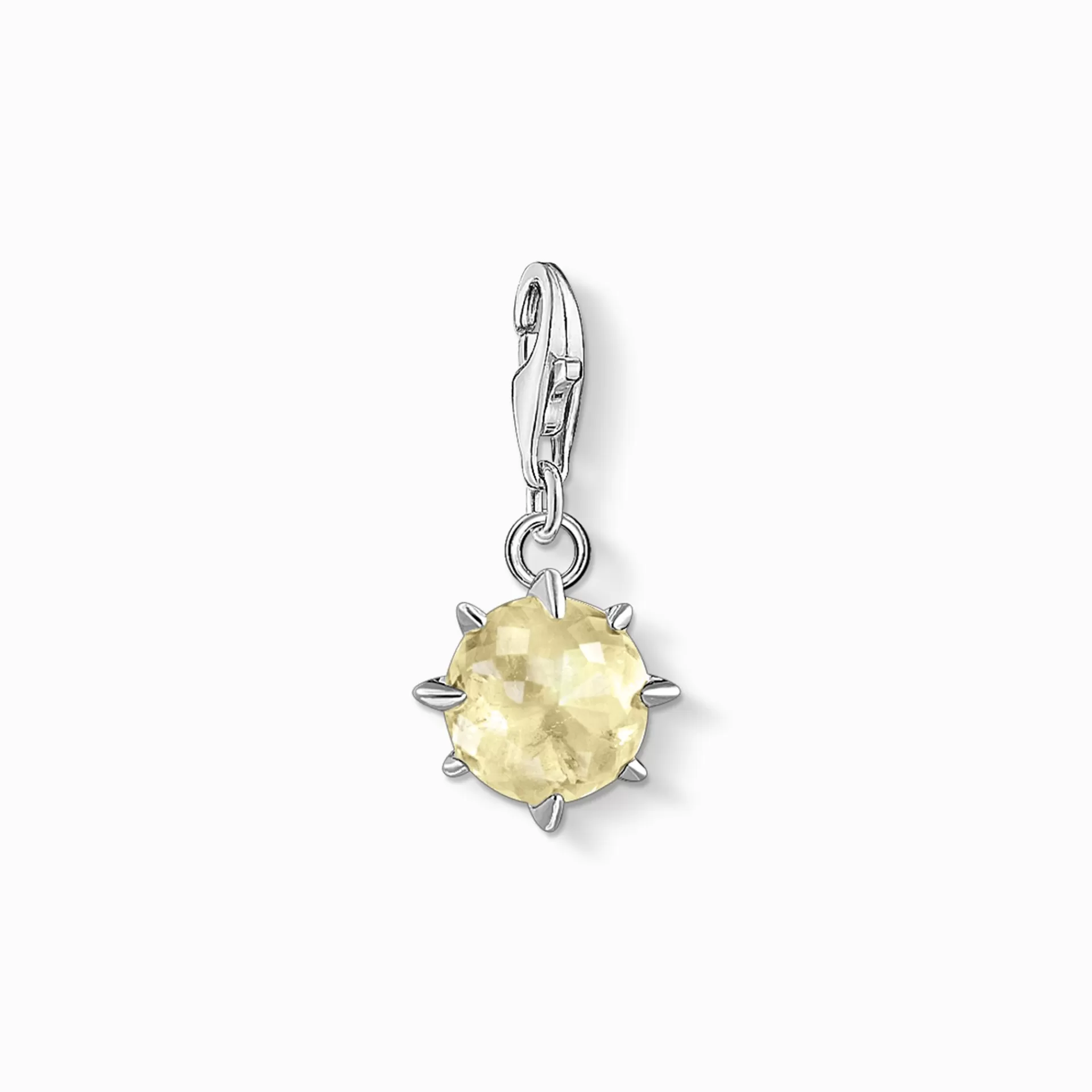 THOMAS SABO Charms | Charms<CHARM-H&AUML;NGSMYCKE M&ARING;NADSSTEN NOVEMBER gul, vit, silverfargad