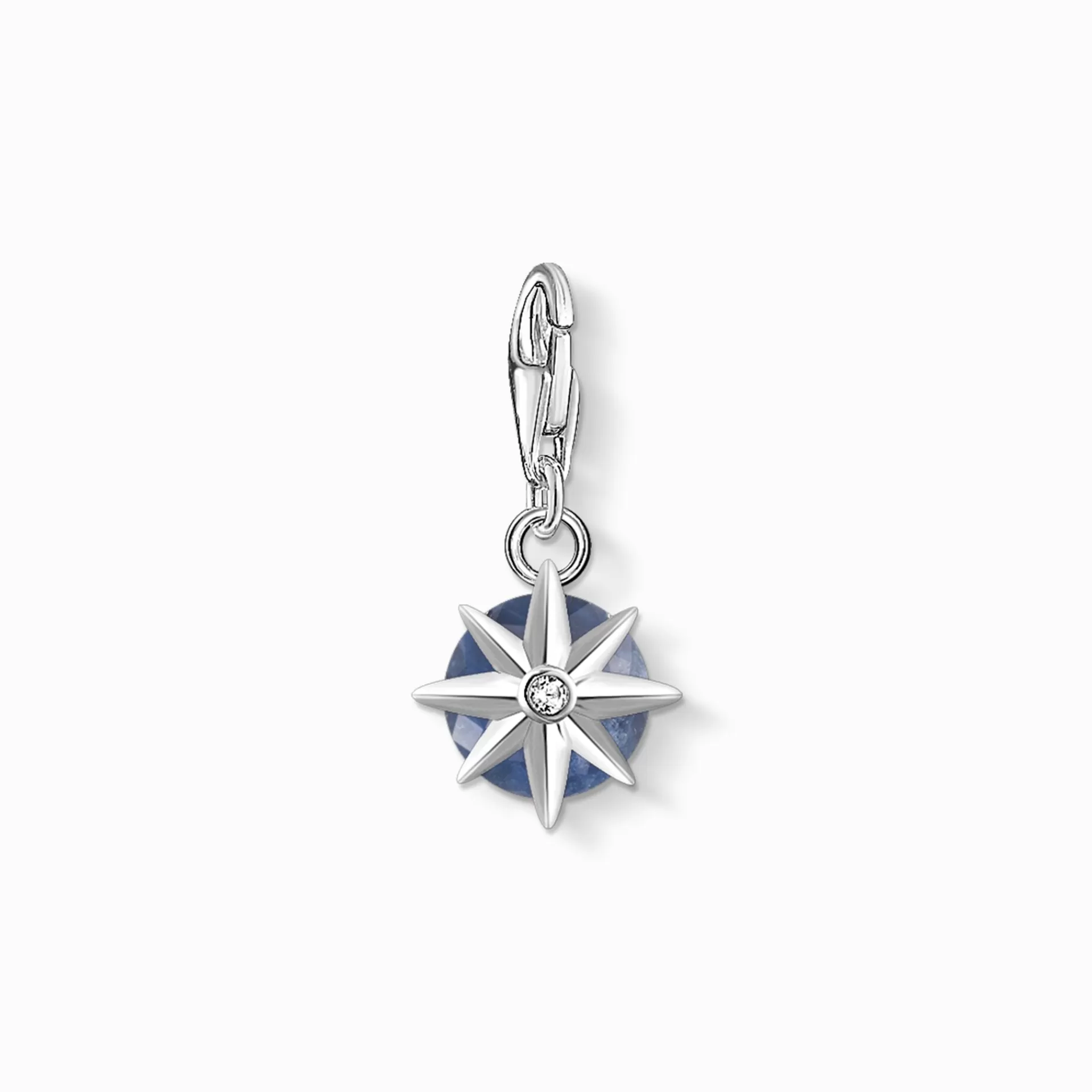 THOMAS SABO Charms | Charms<CHARM-H&AUML;NGSMYCKE M&ARING;NADSSTEN SEPTEMBER blå, vit, silverfargad
