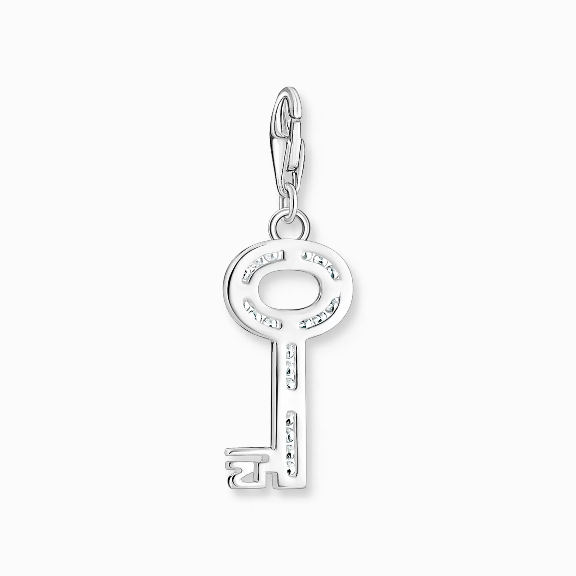 THOMAS SABO Charms | Charms<CHARM-H&AUML;NGSMYCKE NYCKEL VIT STENAR SILVER silverfargad, vit