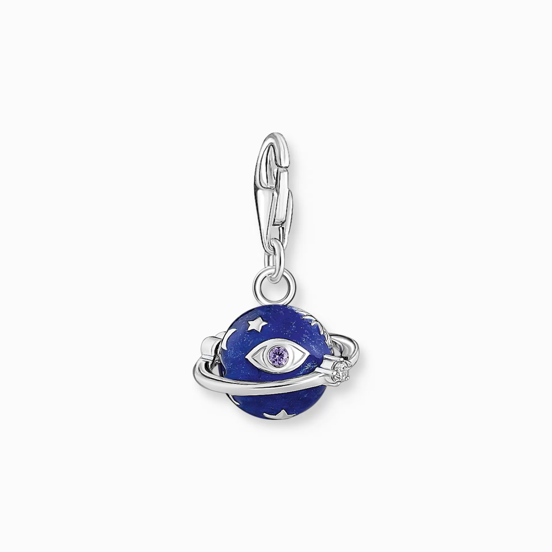 THOMAS SABO Charms | Charms<CHARM-H&AUML;NGSMYCKE SATURNUS MED M&OUML;RKBL&ARING; OCH R&OUML;D KALLEMALJ SILVER silverfargad, vit, violett, orange, röd, mörkblå