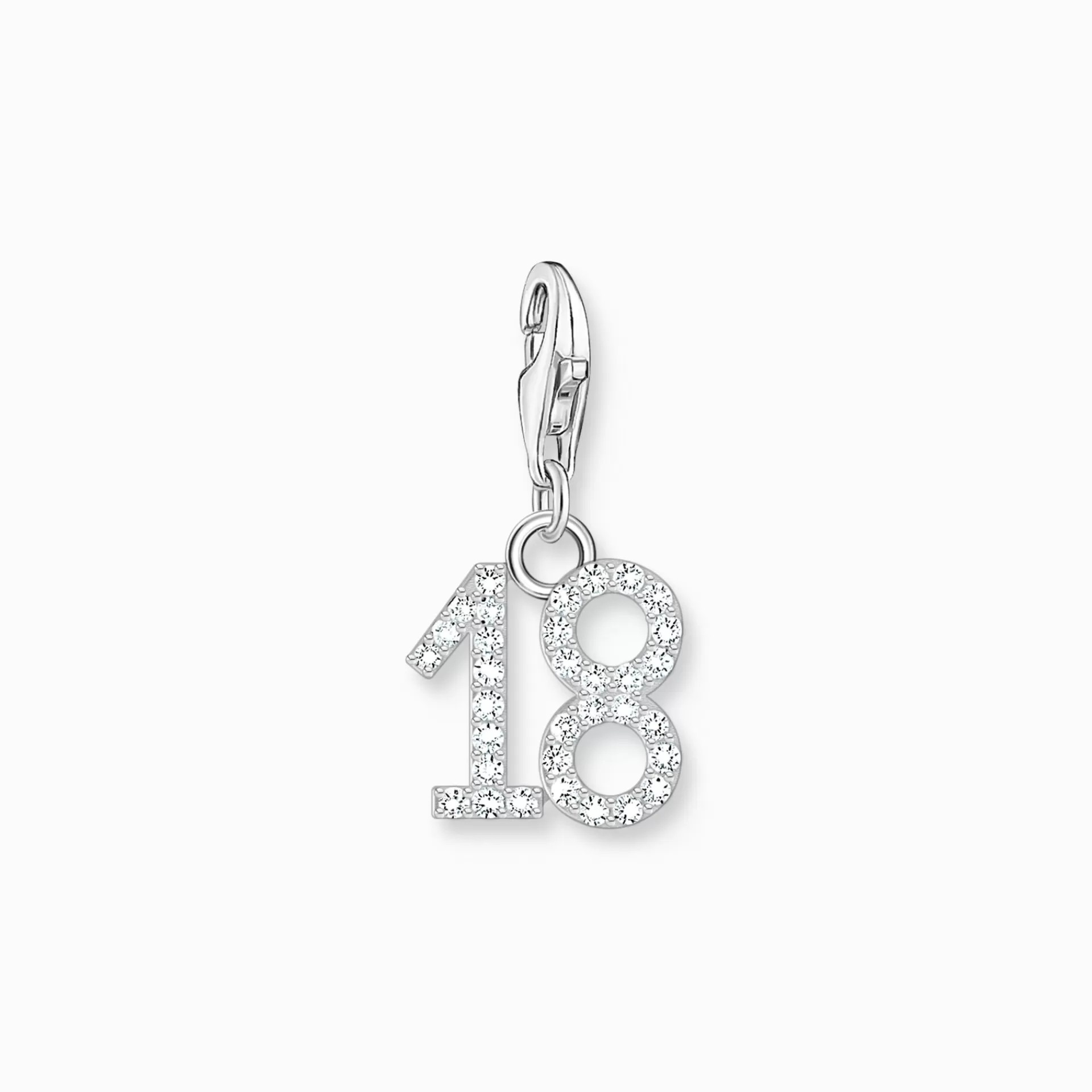 THOMAS SABO Charms | Charms<CHARM-H&AUML;NGSMYCKE TALET 18 MED VITA STENAR, SILVER silverfargad, vit