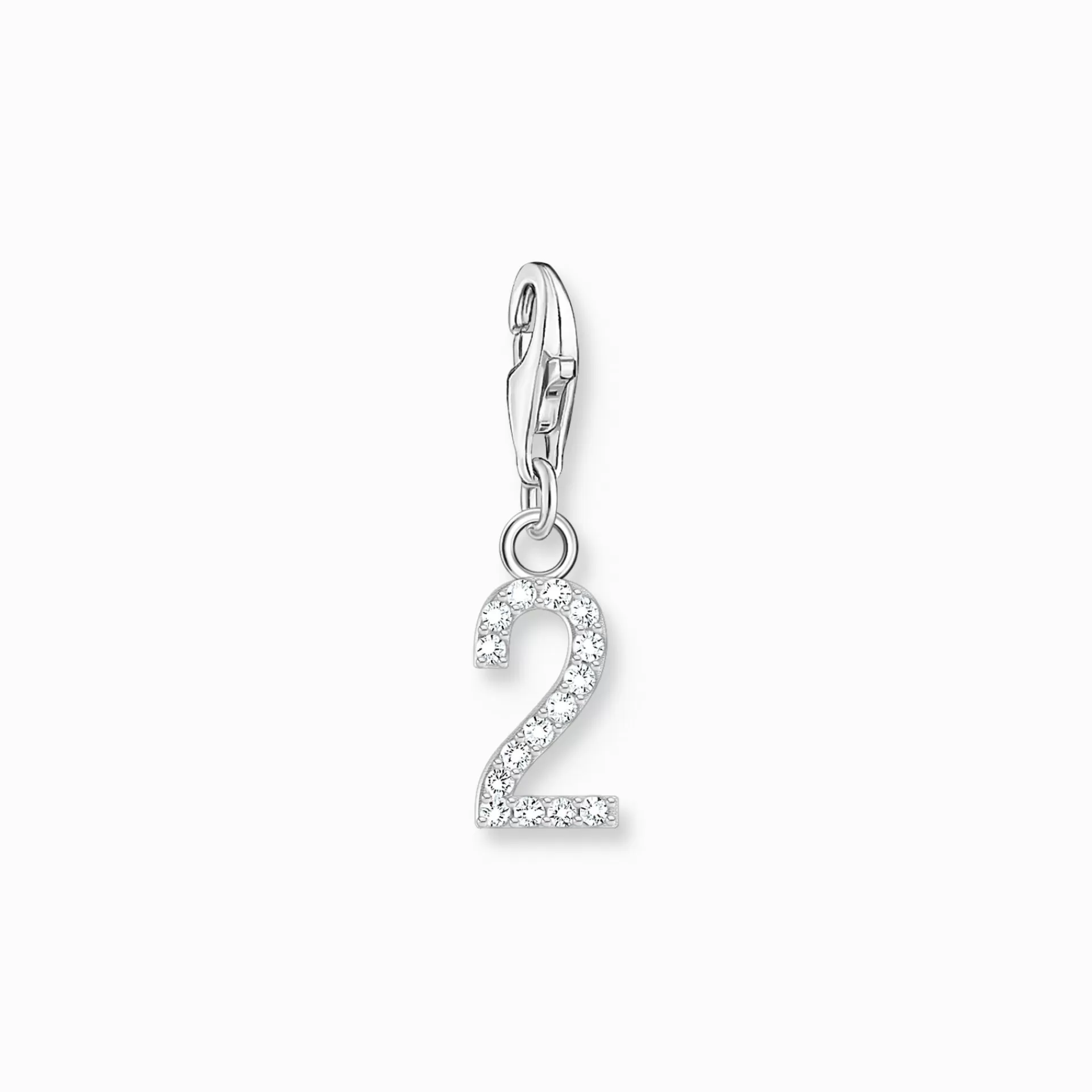 THOMAS SABO Charms | Charms<CHARM-H&AUML;NGSMYCKE TALET 2 MED VITA STENAR, SILVER silverfargad, vit