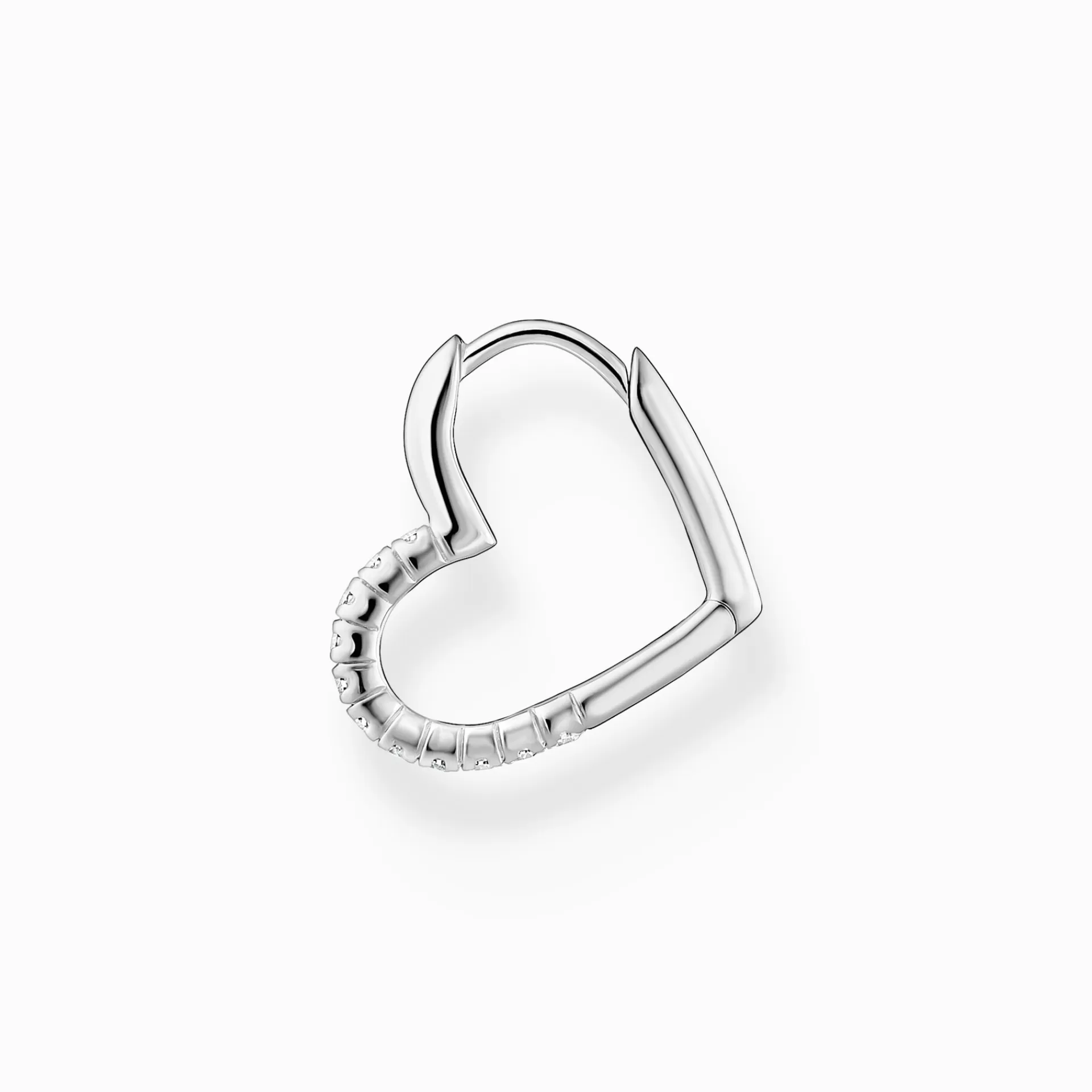 THOMAS SABO Creoler | Återvunnet 925 silver<CREOL&OUML;RH&AUML;NGE INDIVIDUELLT HJ&AUML;RTA MED VITA STENAR SILVER silverfargad, vit