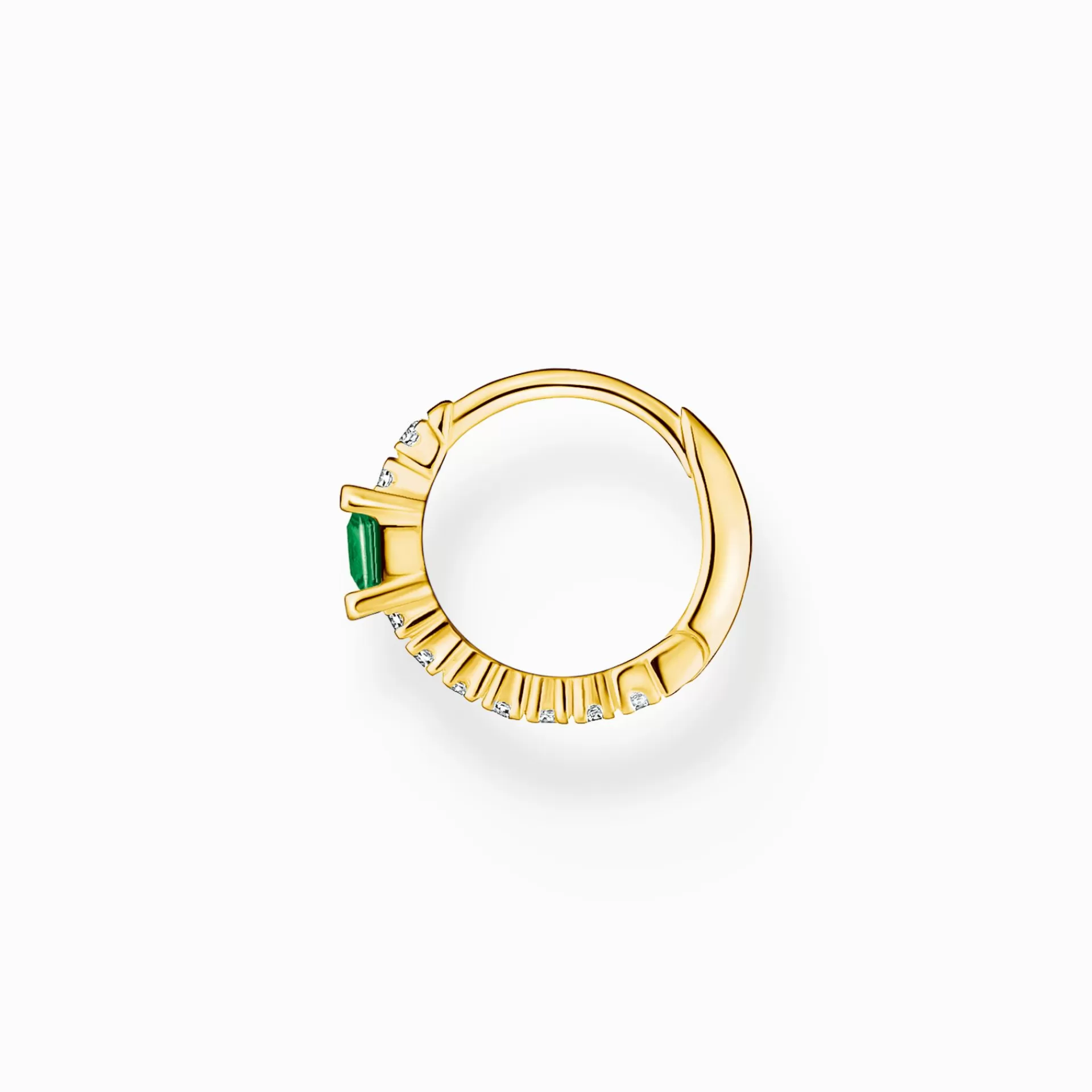 THOMAS SABO Creoler | 18K plätering<CREOL&OUML;RH&AUML;NGE INDIVIDUELLT MED GR&OUML;N OCH VITA STENAR GULDPL&AUML;TERAD gult guldfargad, grön, vit