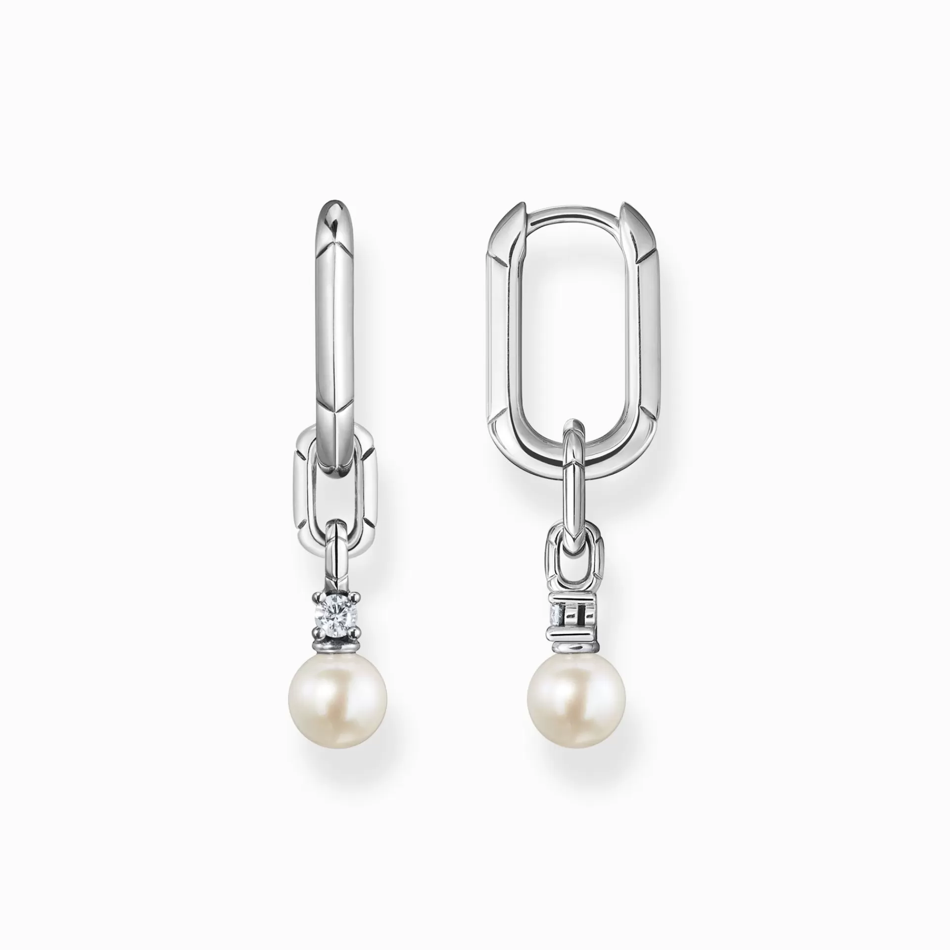 THOMAS SABO Örhängen | Creoler<CREOL&OUML;RH&AUML;NGEN L&AUML;NKAR OCH P&AUML;RLOR SILVER silverfargad, vit