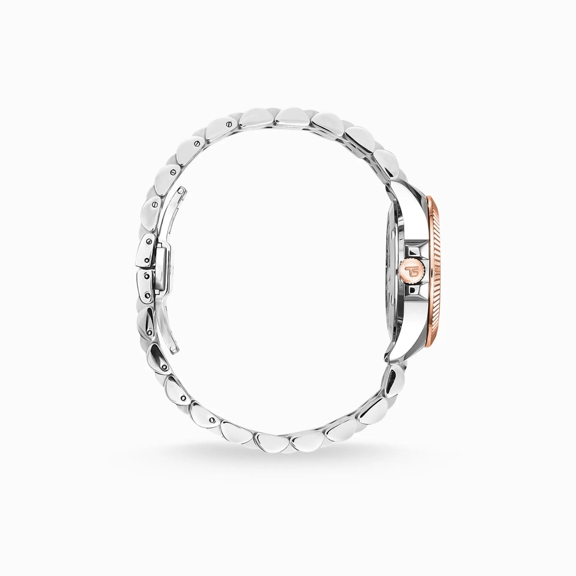 THOMAS SABO Klockor | Klockor för damer<DAMKLOCKA BICOLOR ROS&EACUTE;GULDF&AUML;RGAD SILVERF&AUML;RGAD silverfargad, roséguldfargad, vit