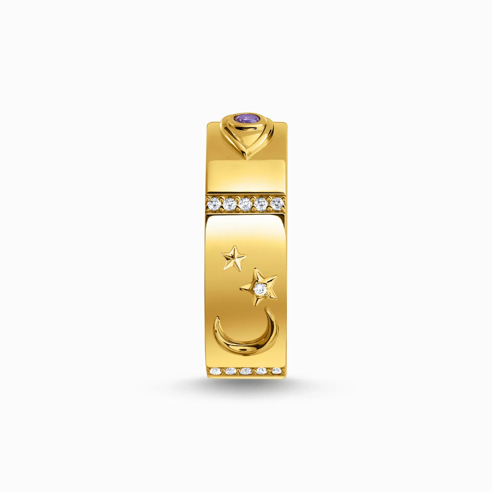 THOMAS SABO Ringar | 18K plätering<GULDPL&AUML;TERAD RING MED KOSMISKA SYMBOLER OCH STENAR gult guldfargad, vit, rosa, violett, röd