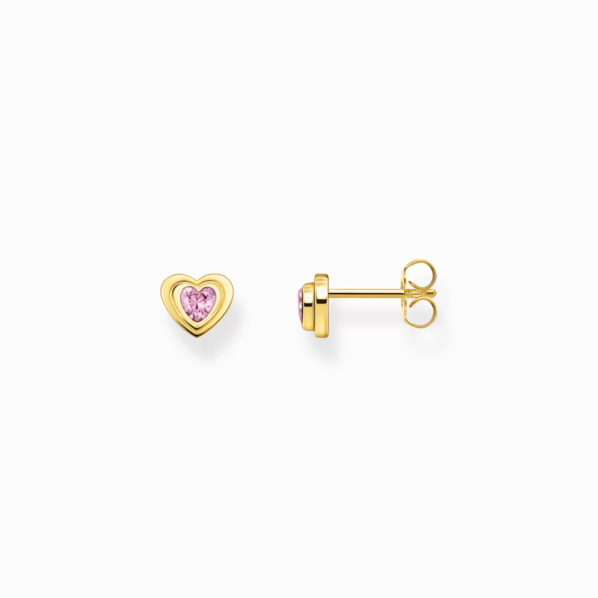 THOMAS SABO Stiftörhängen | 18K plätering<GULDPL&AUML;TERADE STIFT&OUML;RH&AUML;NGEN MED ROSA ZIRKONIASTEN gult guldfargad, rosa