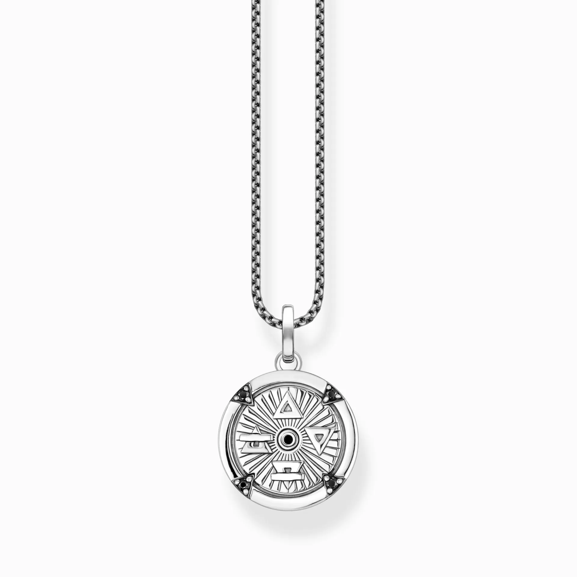 THOMAS SABO Halsband | Återvunnet 925 silver<HALSBAND ELEMENTS OF NATURE SILVER silverfargad, svart, vit