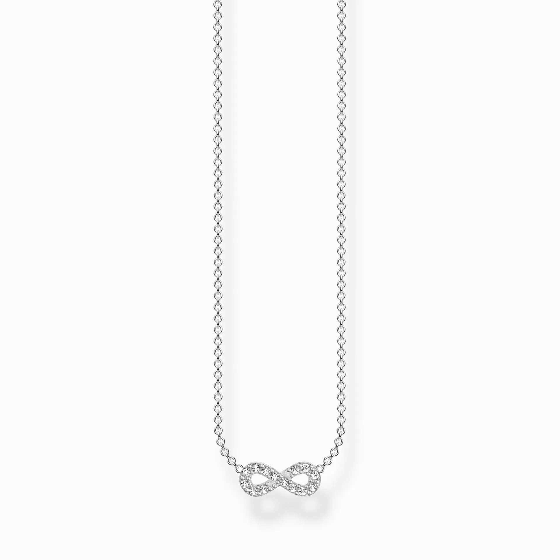 THOMAS SABO Halsband | Återvunnet 925 silver<HALSBAND INFINITY SILVER silverfargad, vit