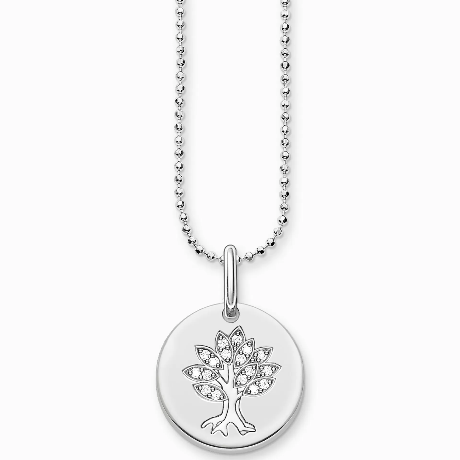 THOMAS SABO Halsband | Tags / bricka<HALSBAND K&AUML;RLEKENS TR&AUML;D silverfargad, vit