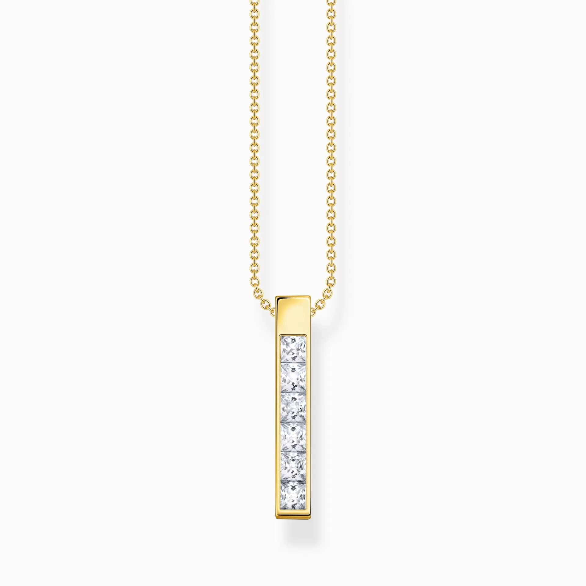THOMAS SABO Halsband | 18K plätering<HALSBAND MED VITA STENAR GULDPL&AUML;TERAD gult guldfargad, vit