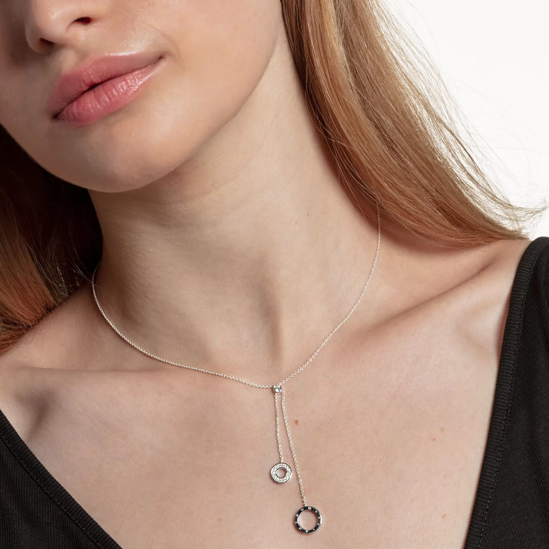 THOMAS SABO Halsband | Återvunnet 925 silver<HALSBAND TOGETHER FOREVER silverfargad, vit