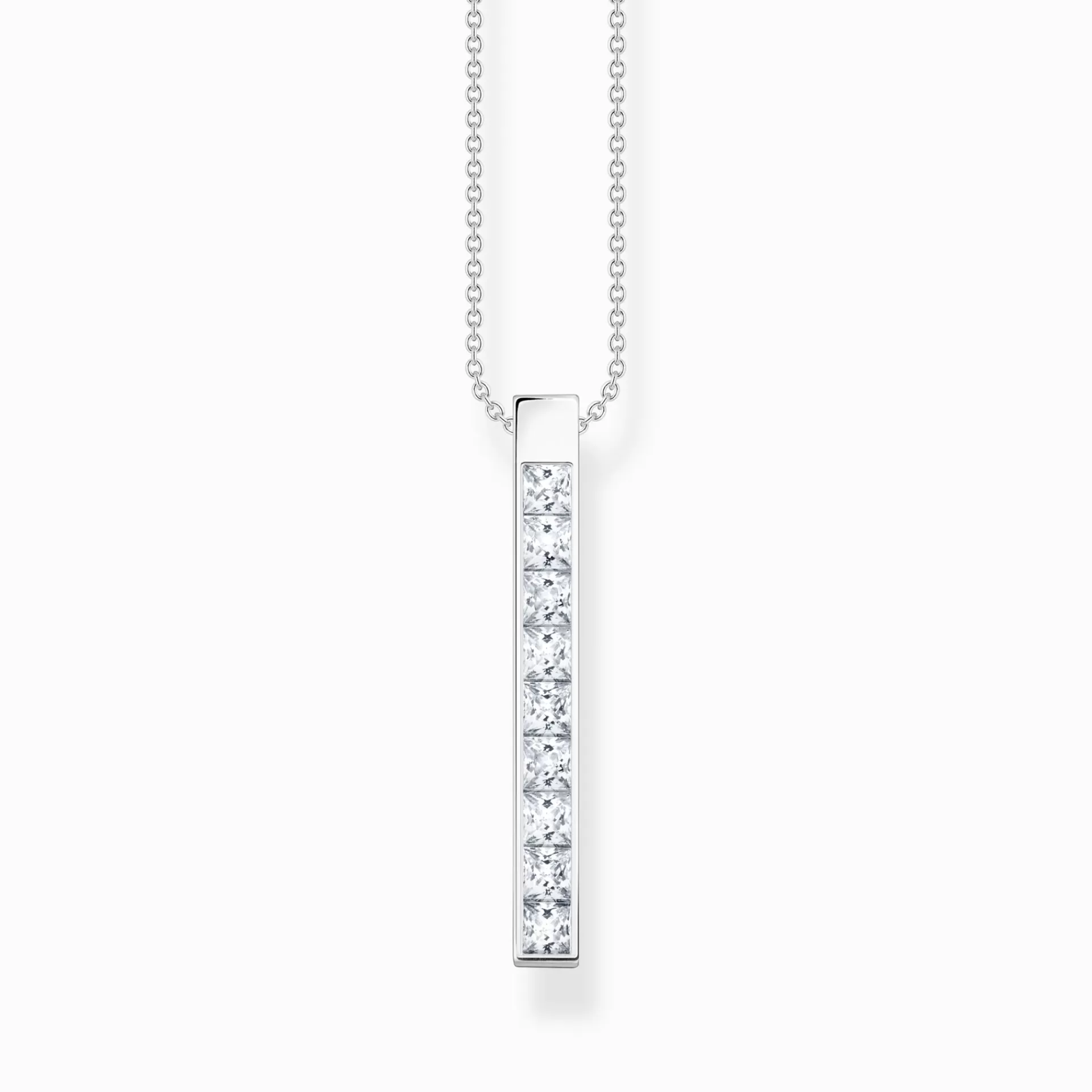 THOMAS SABO Halsband | Återvunnet 925 silver<HALSBAND VITA STENAR SILVER silverfargad, vit
