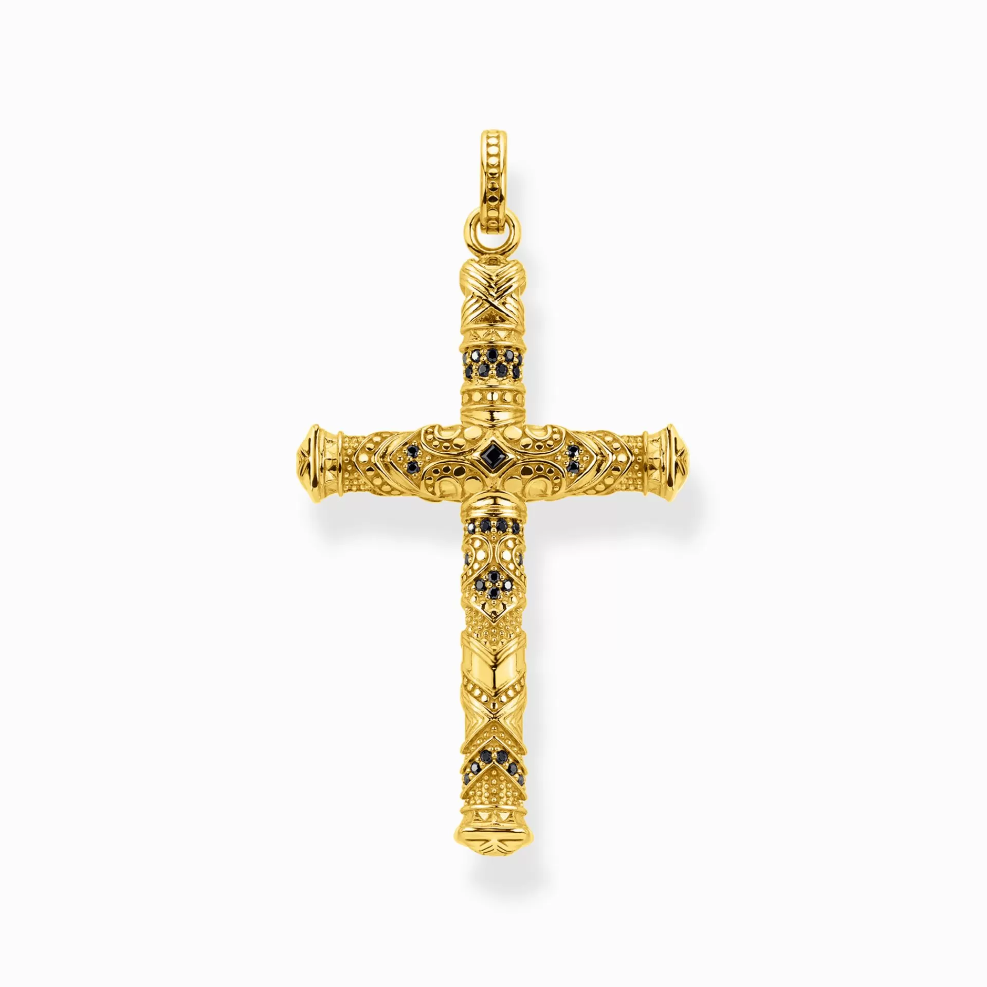 THOMAS SABO Halsband | Hängsmycken<H&AUML;NGSMYCKE KORS GULD gult guldfargad, svart