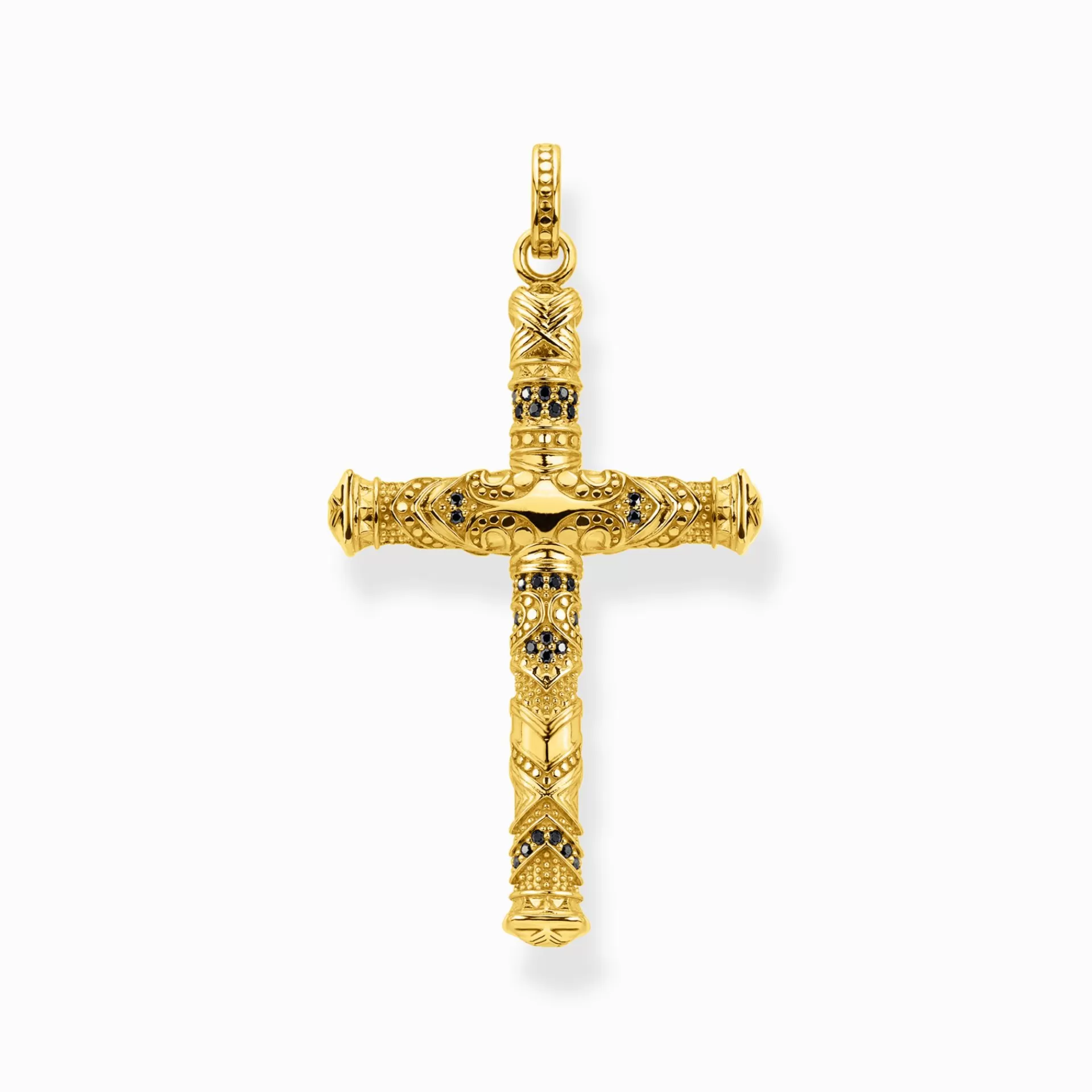 THOMAS SABO Halsband | Hängsmycken<H&AUML;NGSMYCKE KORS GULD gult guldfargad, svart