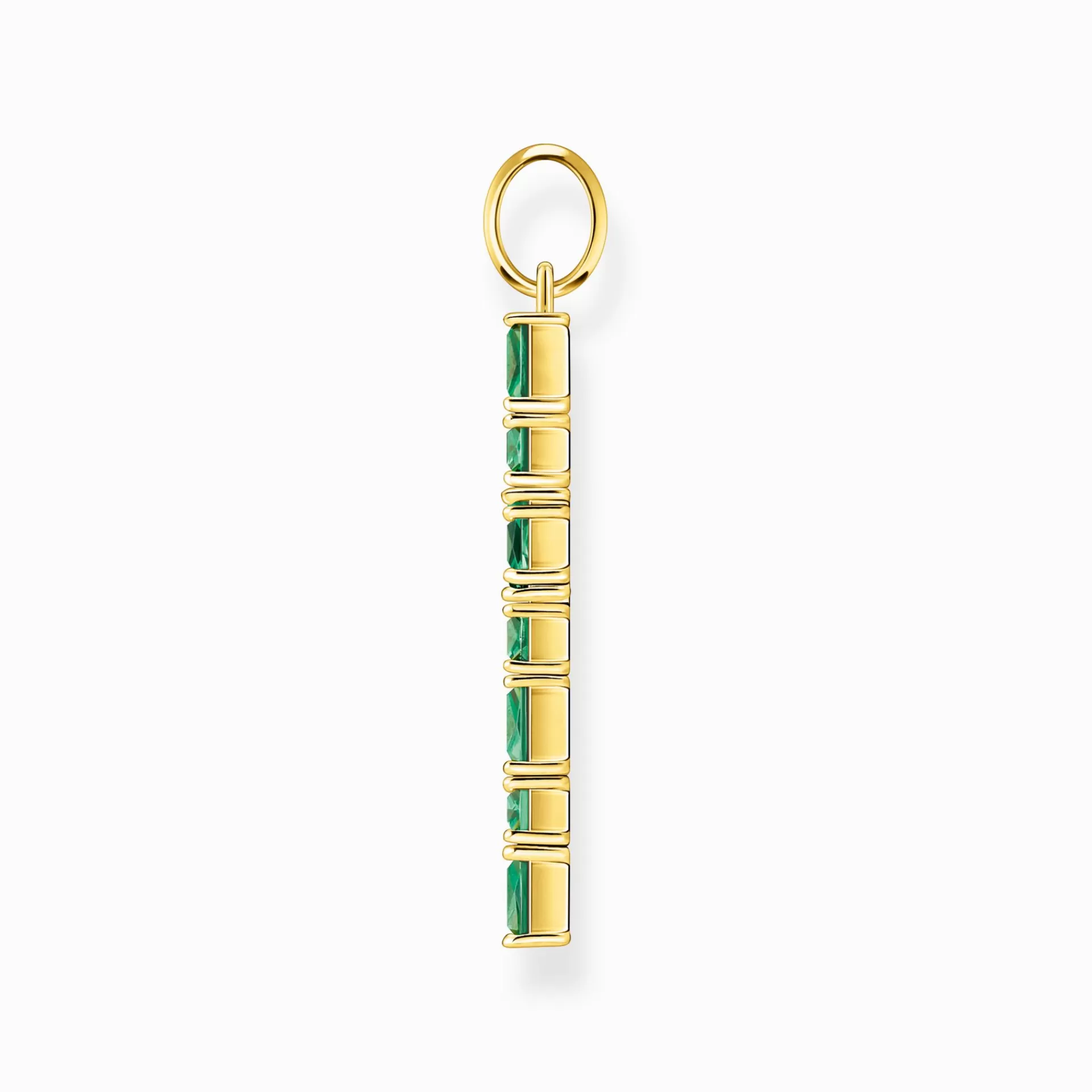 THOMAS SABO Halsband | Hängsmycken<H&AUML;NGSMYCKE KORS MED GR&OUML;N STENAR GULDPL&AUML;TERAD gult guldfargad, grön