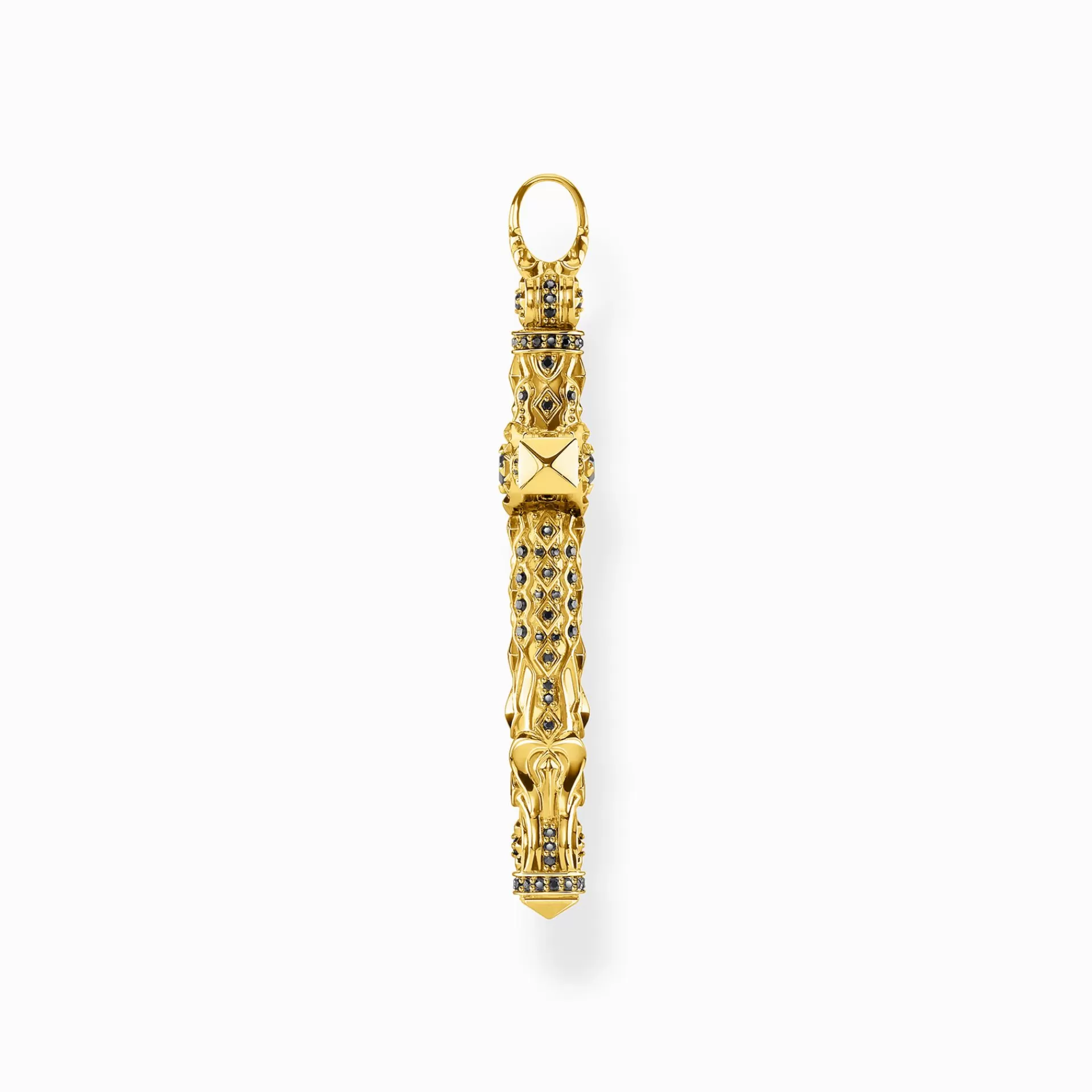 THOMAS SABO Hängsmycken | 18K plätering<H&AUML;NGSMYCKE KORS SVARTA STENAR GULD svart, gult guldfargad