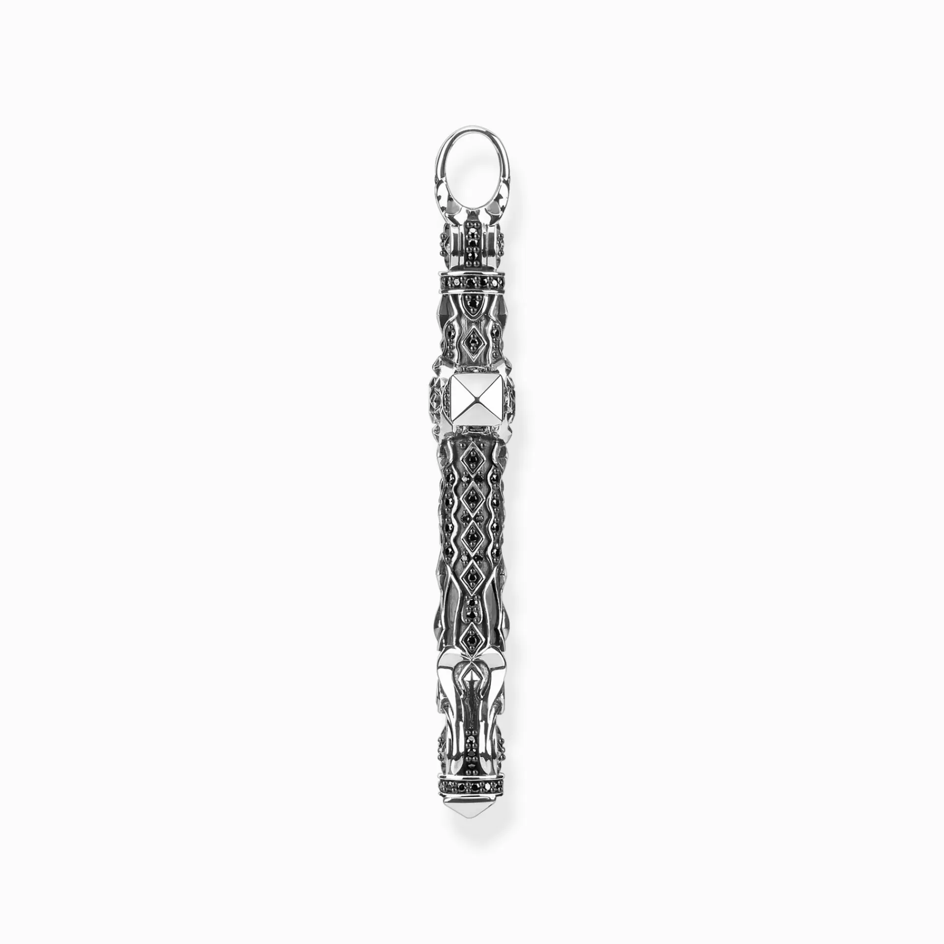 THOMAS SABO Halsband | Hängsmycken<H&AUML;NGSMYCKE KORS SVARTA STENAR SILVER svart, silverfargad
