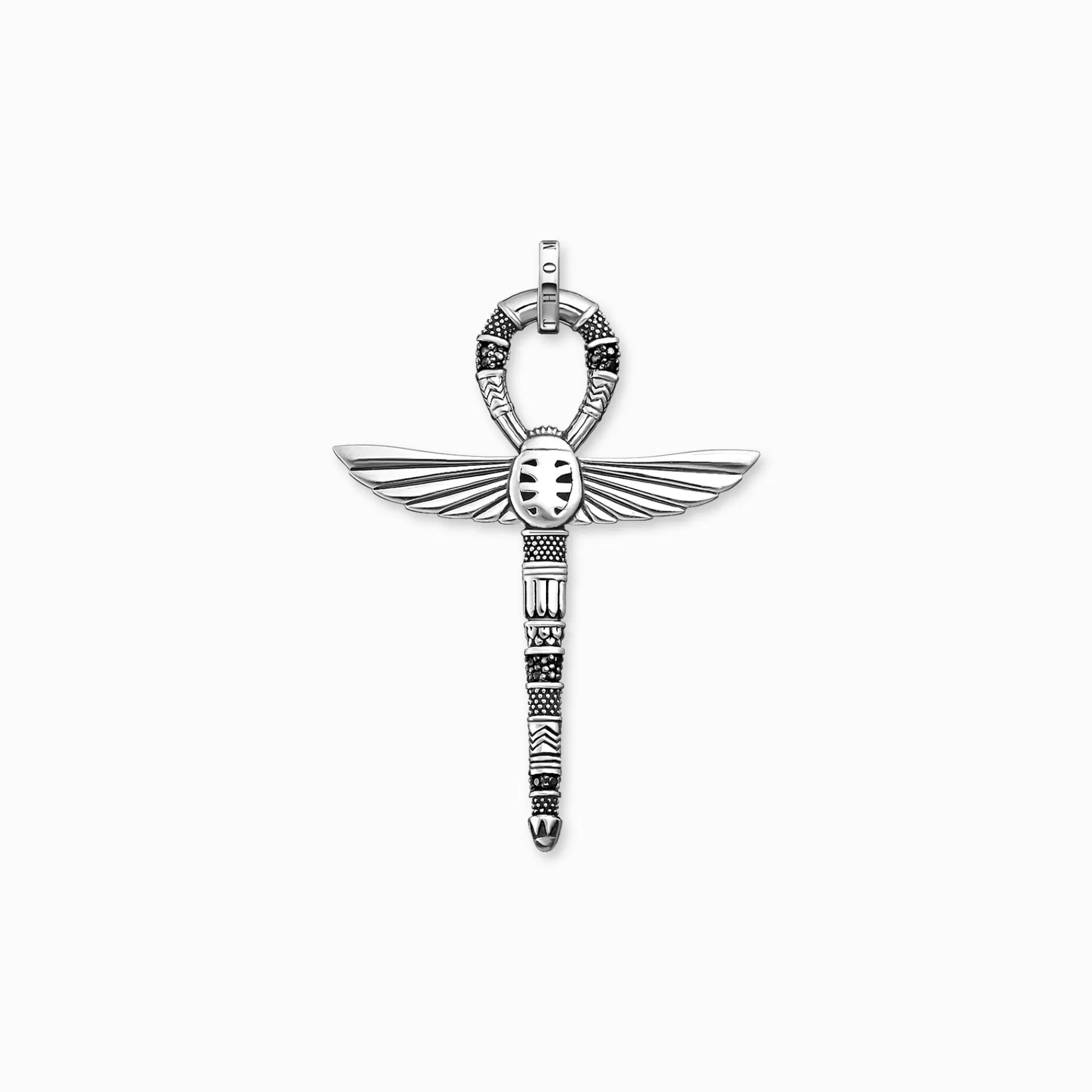 THOMAS SABO Halsband | Hängsmycken<H&AUML;NGSMYCKE LIVSKORS ANKH MED SKARAB&EACUTE; svart, silverfargad