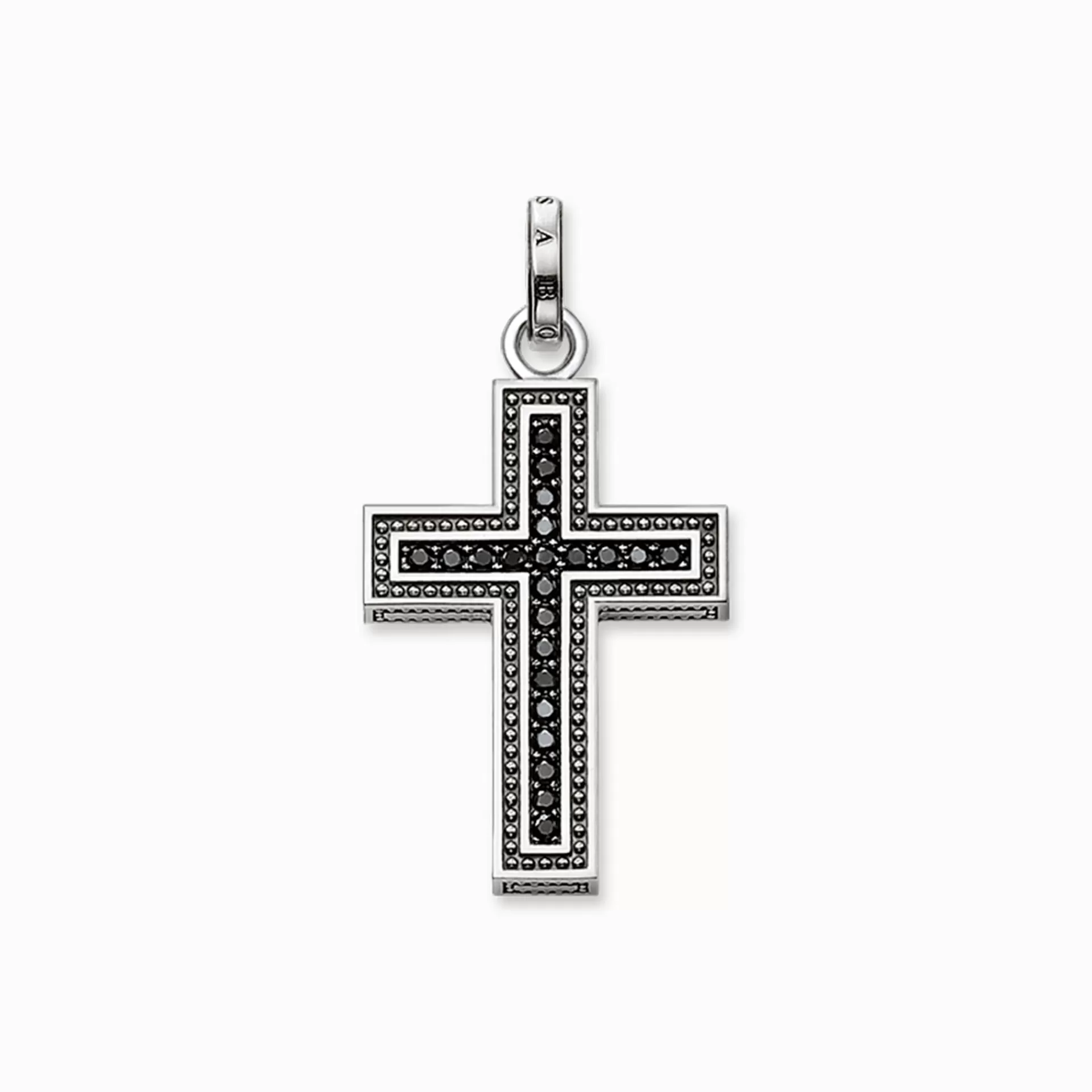 THOMAS SABO Halsband | Hängsmycken<H&AUML;NGSMYCKE SVART KORS PAV&EACUTE; svart, silverfargad