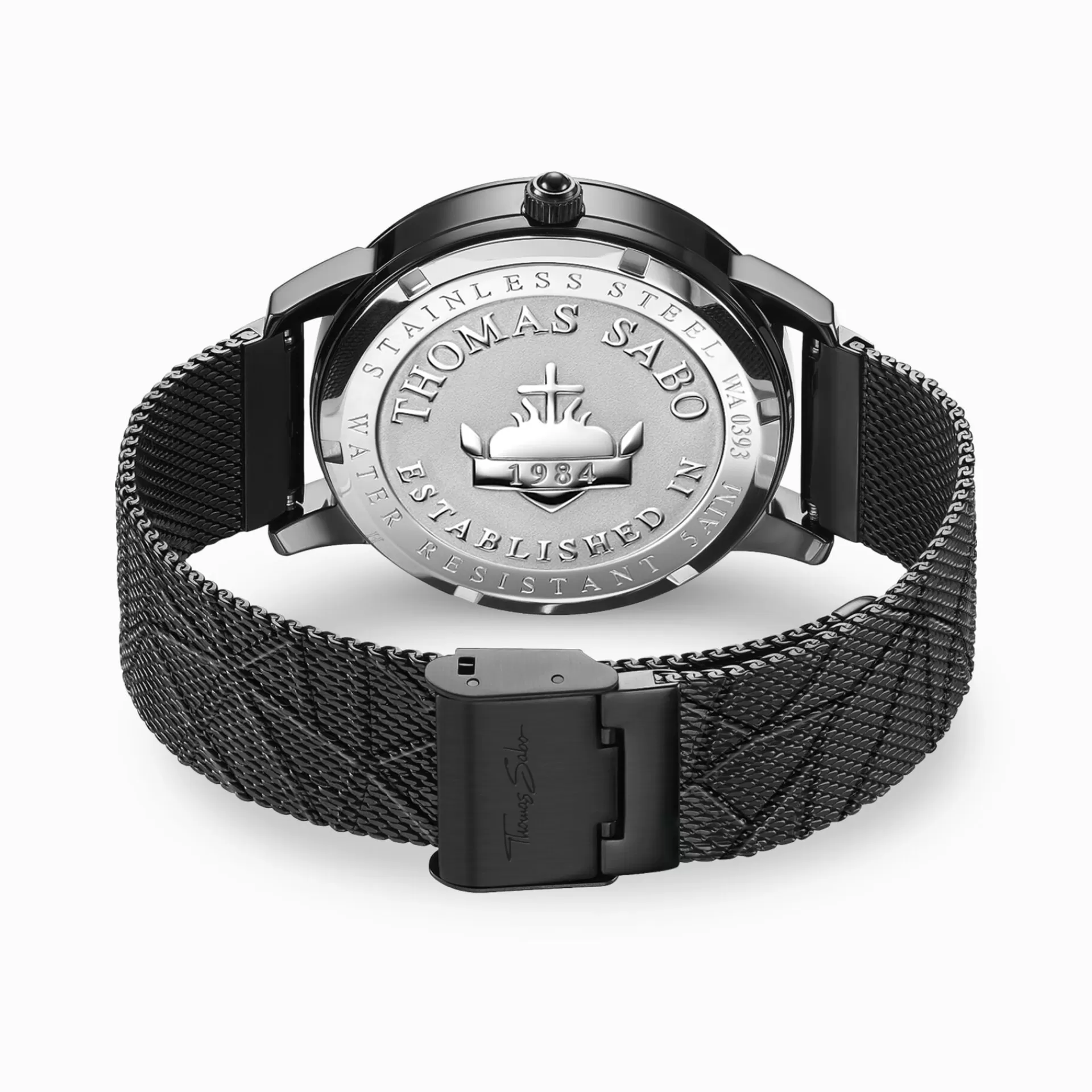 THOMAS SABO Klockor | Klockor för män<HERRKLOCKA ELEMENTS OF NATURE MED SVARTA STENAR BICOLOR svart, silverfargad, gult guldfargad