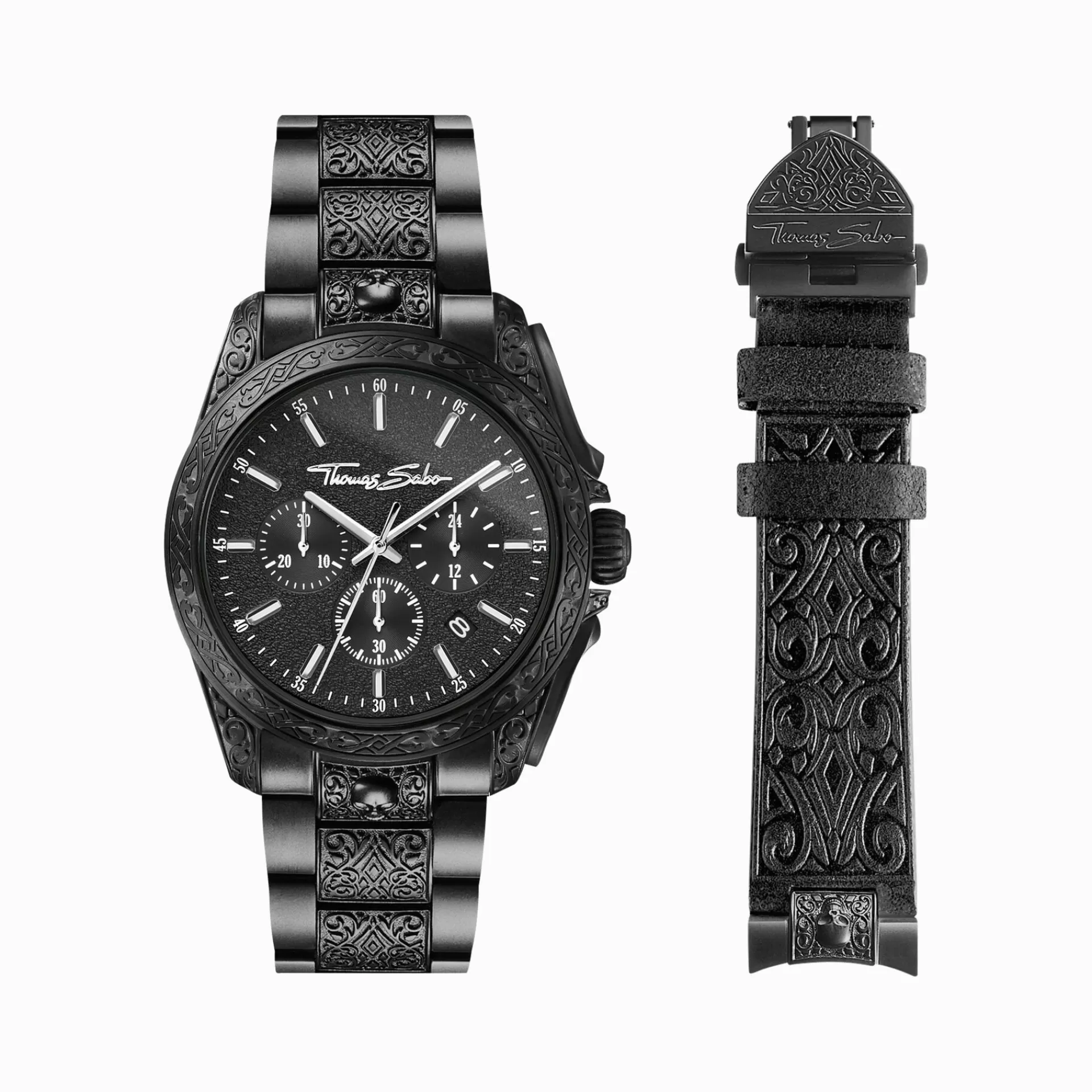 THOMAS SABO Klockor | Klockor för män<HERRKLOCKA REBEL AT HEART CHRONOGRAPH svart