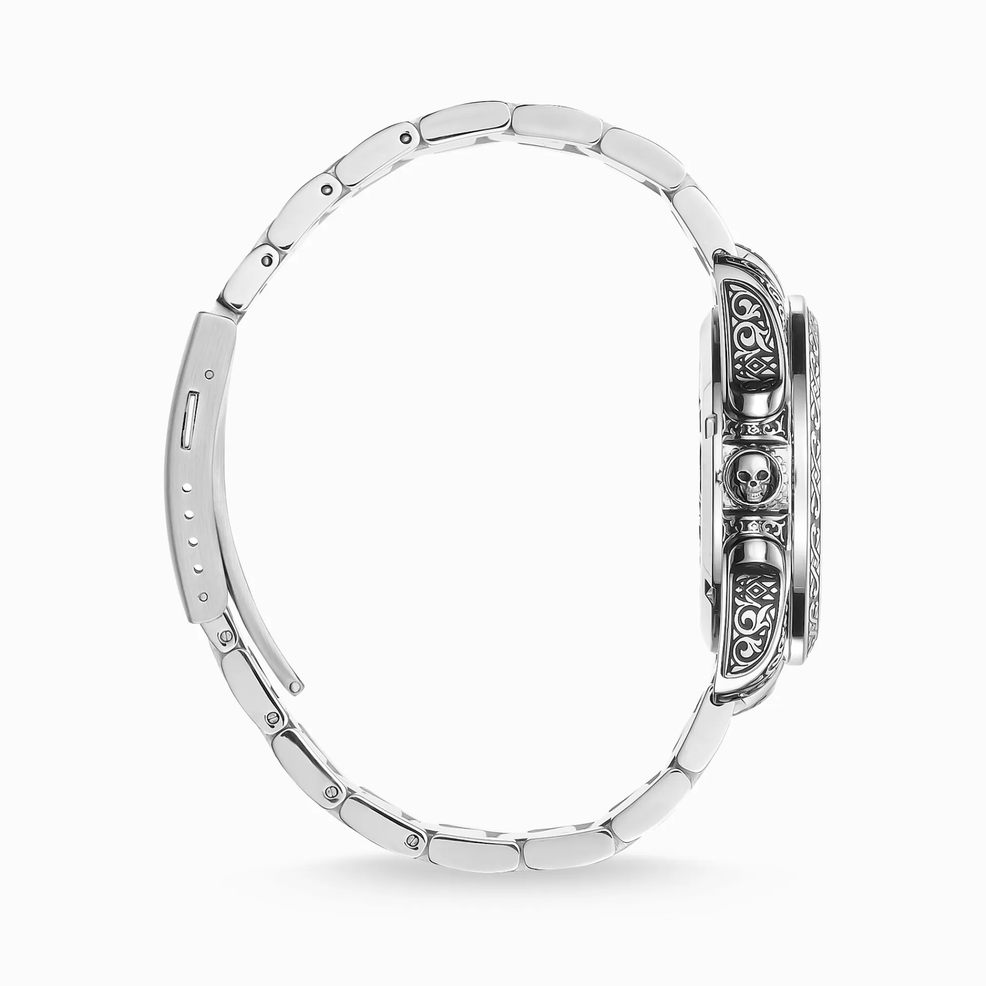 THOMAS SABO Klockor | Klockor för män<HERRKLOCKA REBEL AT HEART D&OUML;DSKALLE SILVER SVART svart, silverfargad