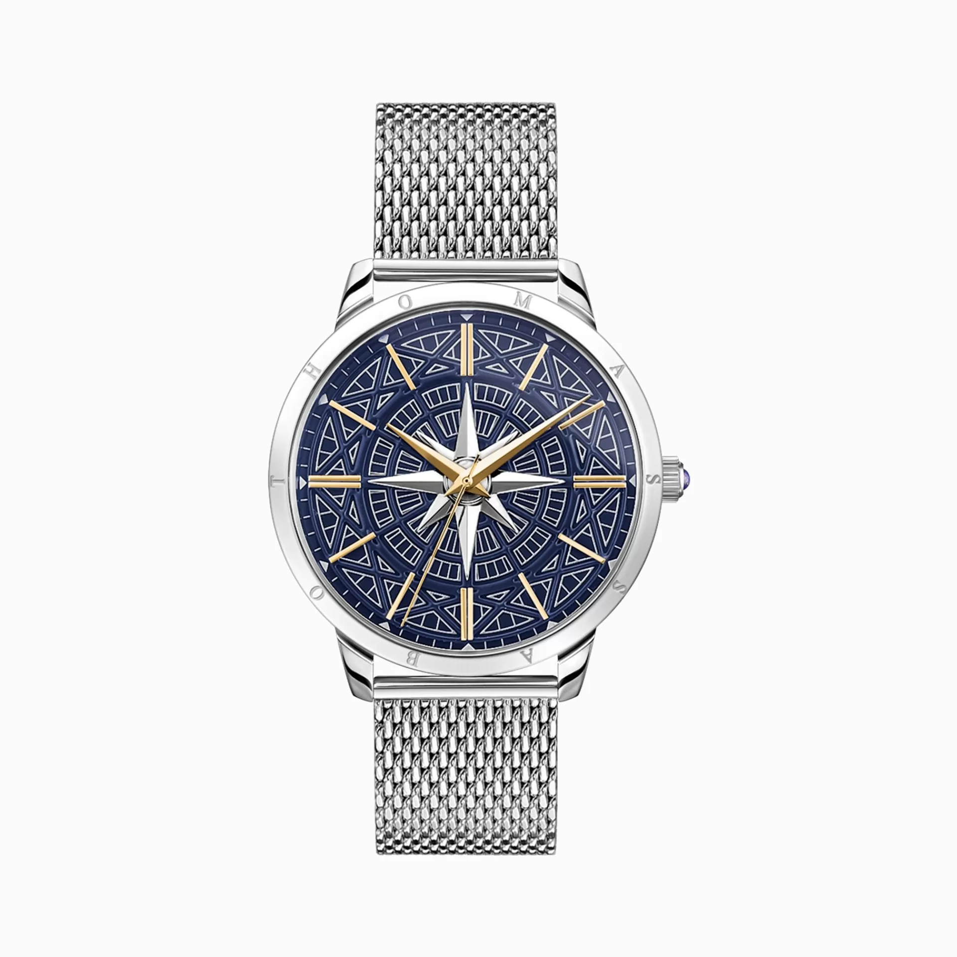 THOMAS SABO Klockor | Klockor för män<HERRKLOCKA REBEL SPIRIT KOMPASS BICOLOR silverfargad, gult guldfargad, blå-glansande