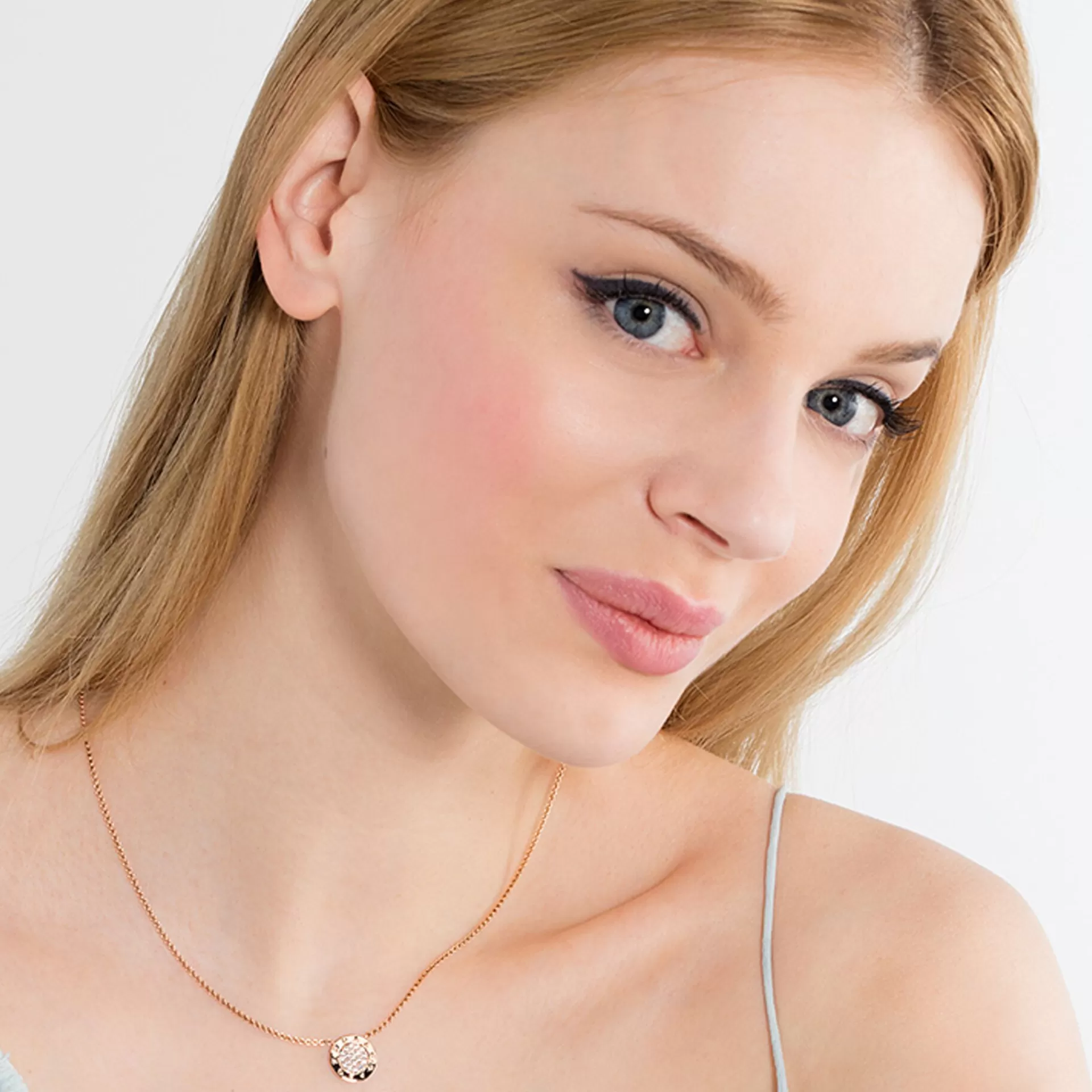 THOMAS SABO 18K roséguldplätering<KEDJA CLASSIC PAV&EACUTE; roséguldfargad, vit