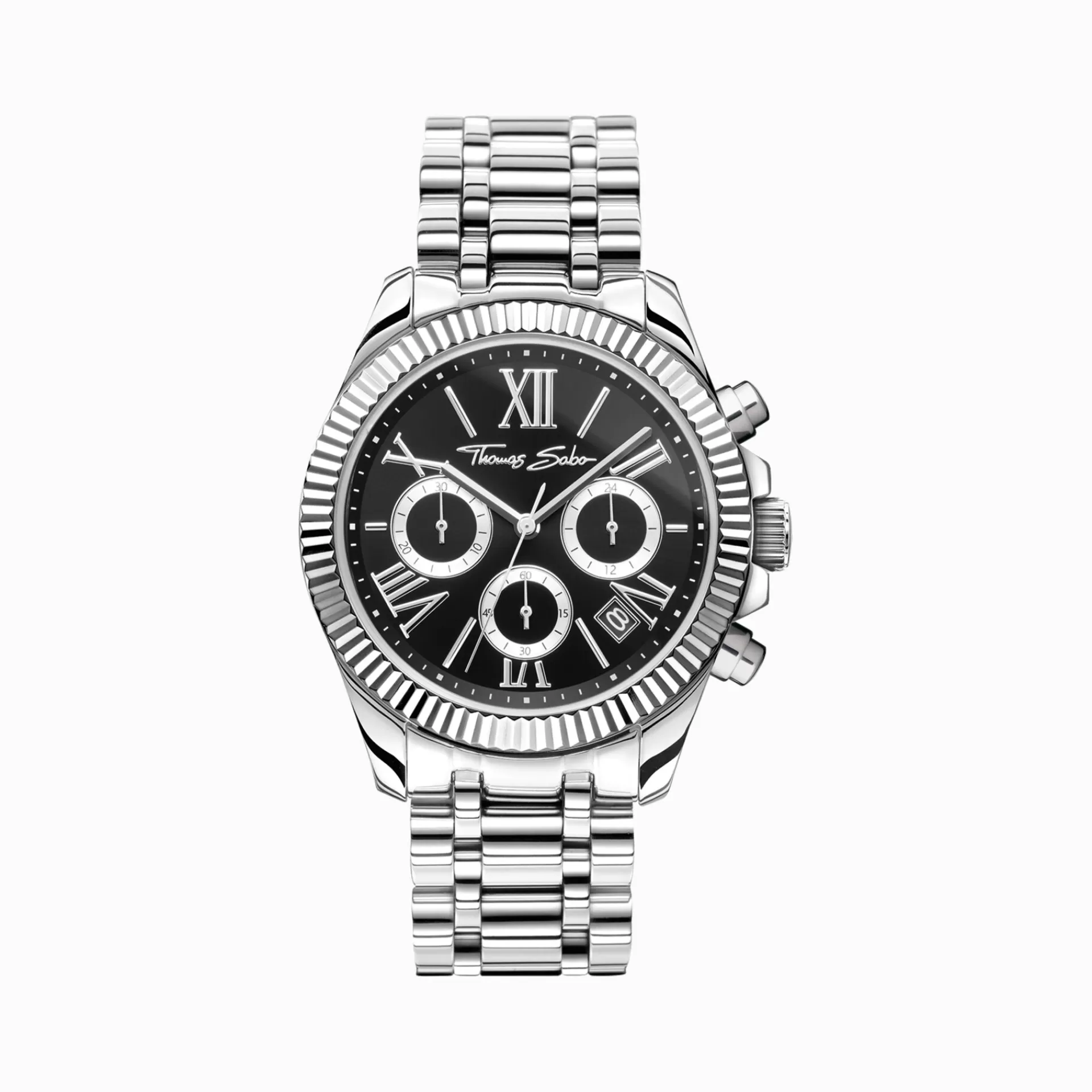 THOMAS SABO Klockor | Klockor för damer<KLOCKA DIVINE CHRONO I SILVERF&AUML;RG MED SVART URTAVLA silverfargad, svart