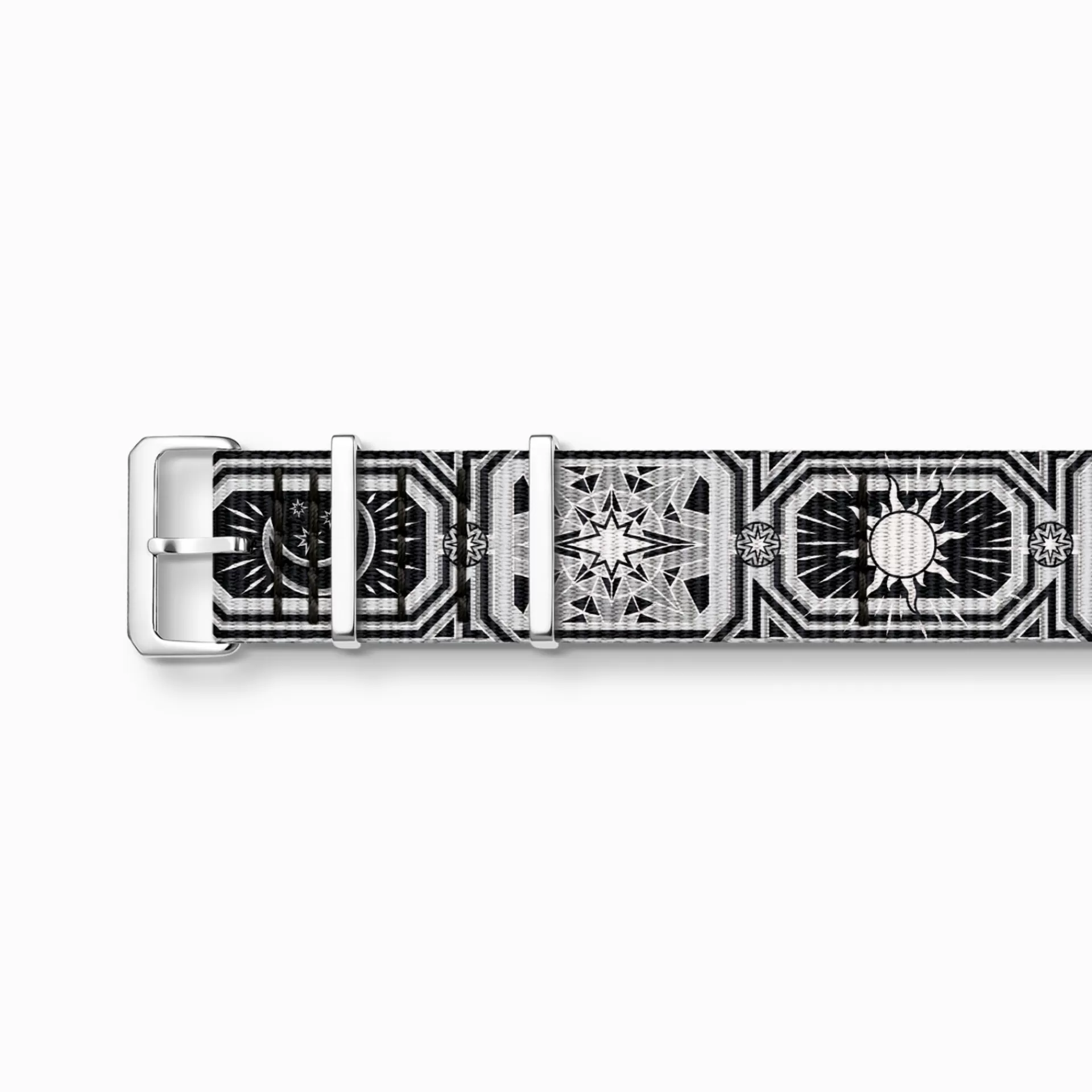THOMAS SABO Klockor | Klockor för damer<KLOCKARMBAND CODE TS NATO SVART NATTHIMMEL svart, silverfargad, vit, grå
