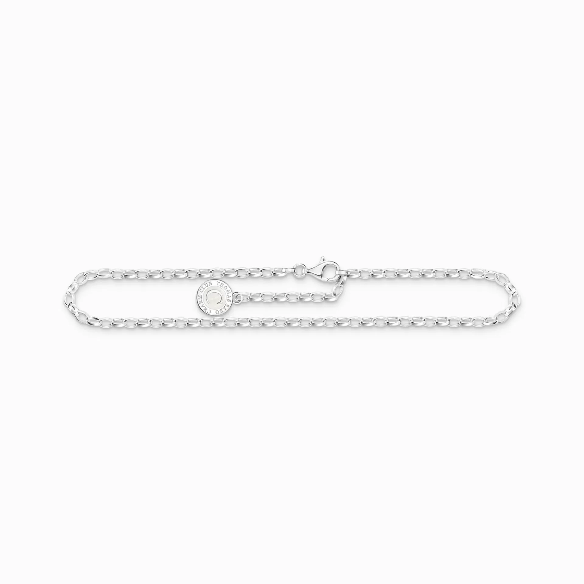 THOMAS SABO Ankelkedjor | Kärlek<LEDAMOT CHARM-ANKELKEDJA MED VIT CHARMISTA COIN SILVER silverfargad, vit