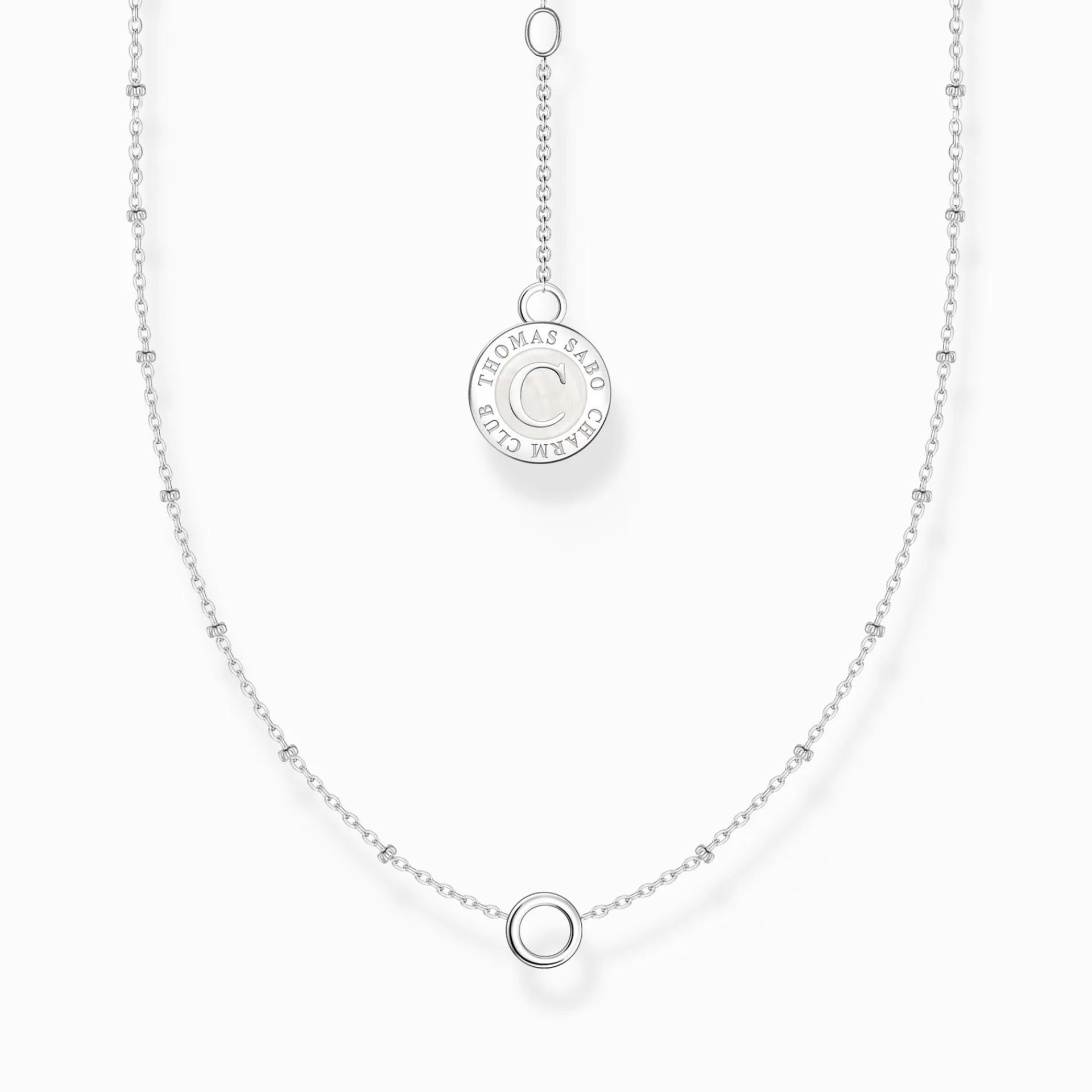 THOMAS SABO Charm Halskedjor | Charm Halskedjor<LEDAMOT CHARM-HALSBAND MED KULOR OCH CHARMISTA COIN SILVER silverfargad, vit