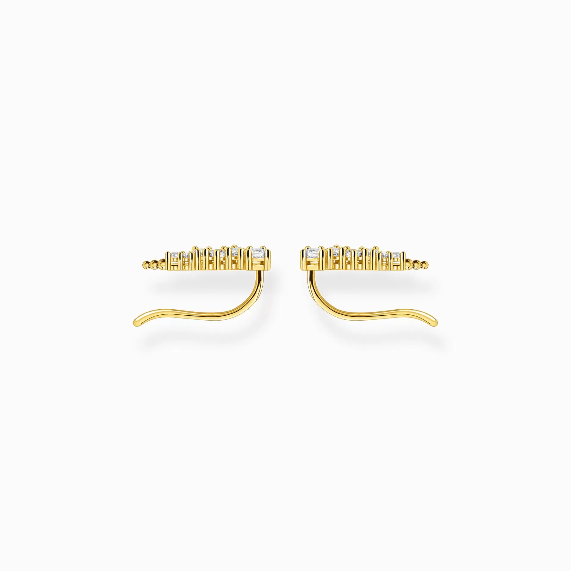 THOMAS SABO Stiftörhängen | 18K plätering<&OUML;RH&AUML;NGEN &OUML;RONKL&AUML;TTRARE VIT STENAR GULD vit, gult guldfargad