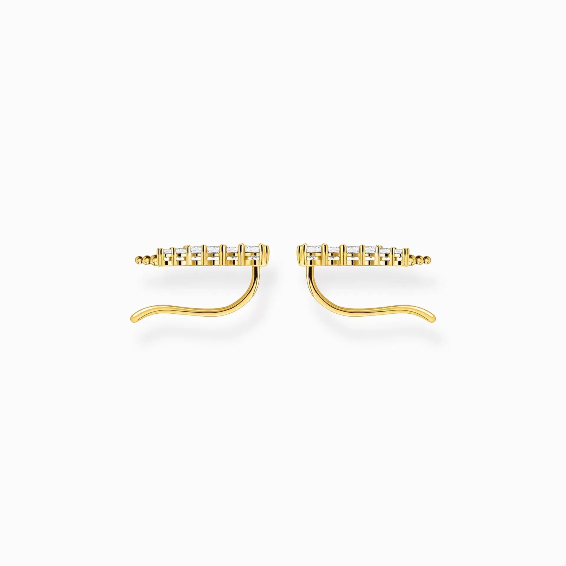 THOMAS SABO Stiftörhängen | 18K plätering<&OUML;RH&AUML;NGEN &OUML;RONKL&AUML;TTRARE VIT STENAR GULD vit, gult guldfargad