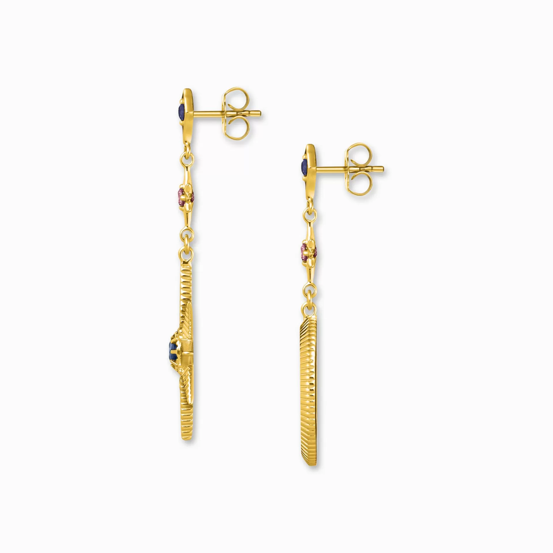 THOMAS SABO Örhängen | 18K plätering<&OUML;RH&AUML;NGEN ROYALTY STJ&AUML;RNA  M&ARING;NE blå, brun, champagnefargad, gult guldfargad, violett