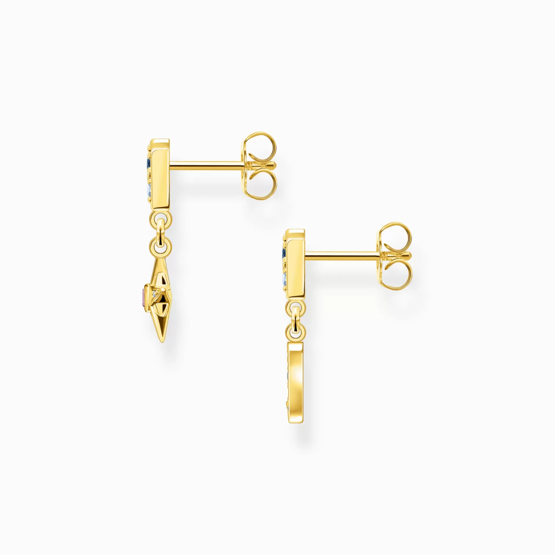 THOMAS SABO Örhängen | 18K plätering<&OUML;RH&AUML;NGEN ROYALTY STJ&AUML;RNA  M&ARING;NE GULD gult guldfargad, violett, mörkblå, ljusblå