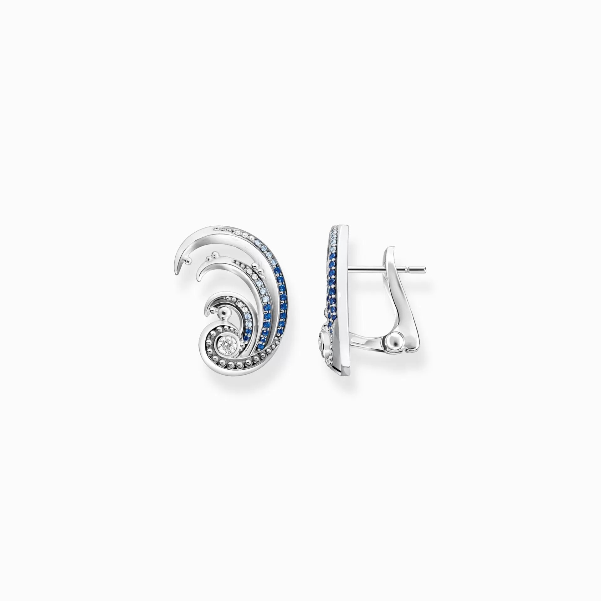 THOMAS SABO Stiftörhängen | Återvunnet 925 silver<&OUML;RONKL&AUML;MMA V&ARING;G MED BL&ARING; STENAR silverfargad, mörkblå, ljusblå, vit