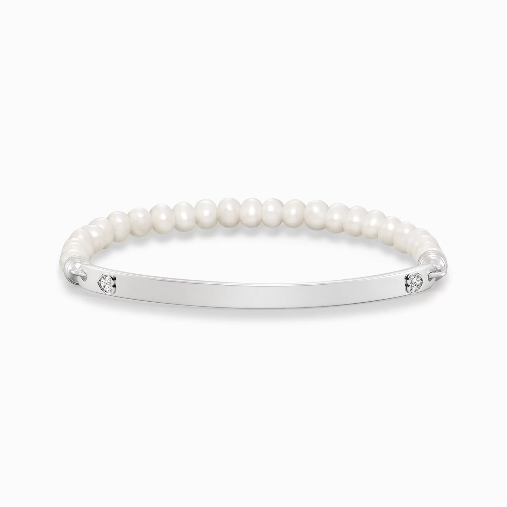 THOMAS SABO Armband | Återvunnet 925 silver<P&AUML;RLARMBAND HJ&AUML;RTA silverfargad, vit