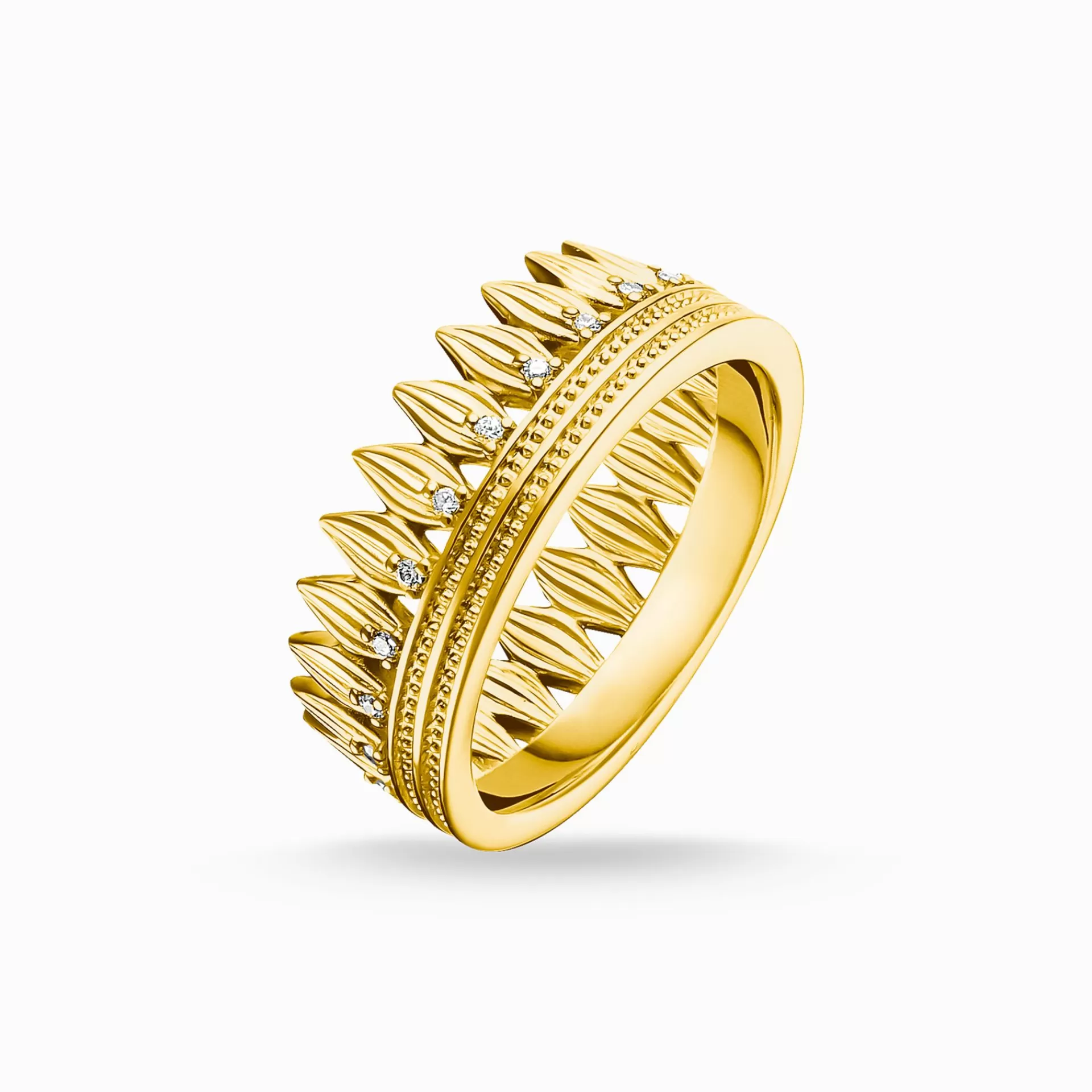 THOMAS SABO Partner-smycken | Partner-smycken<RING BLAD KRONA GULD gult guldfargad, vit