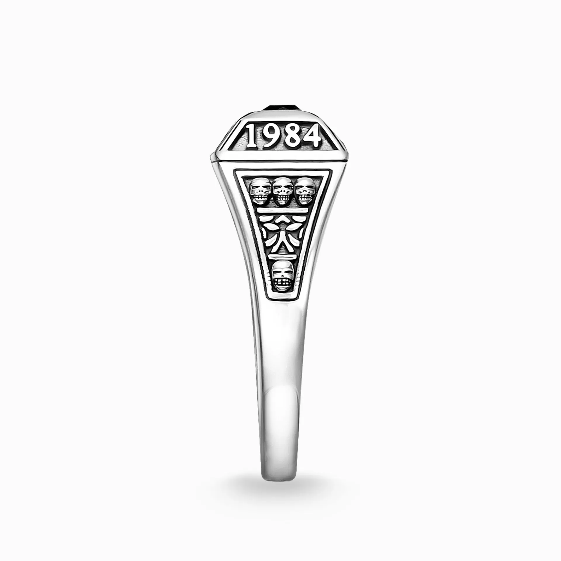 THOMAS SABO Ringar | Återvunnet 925 silver<RING COLLEGE RING svart, silverfargad
