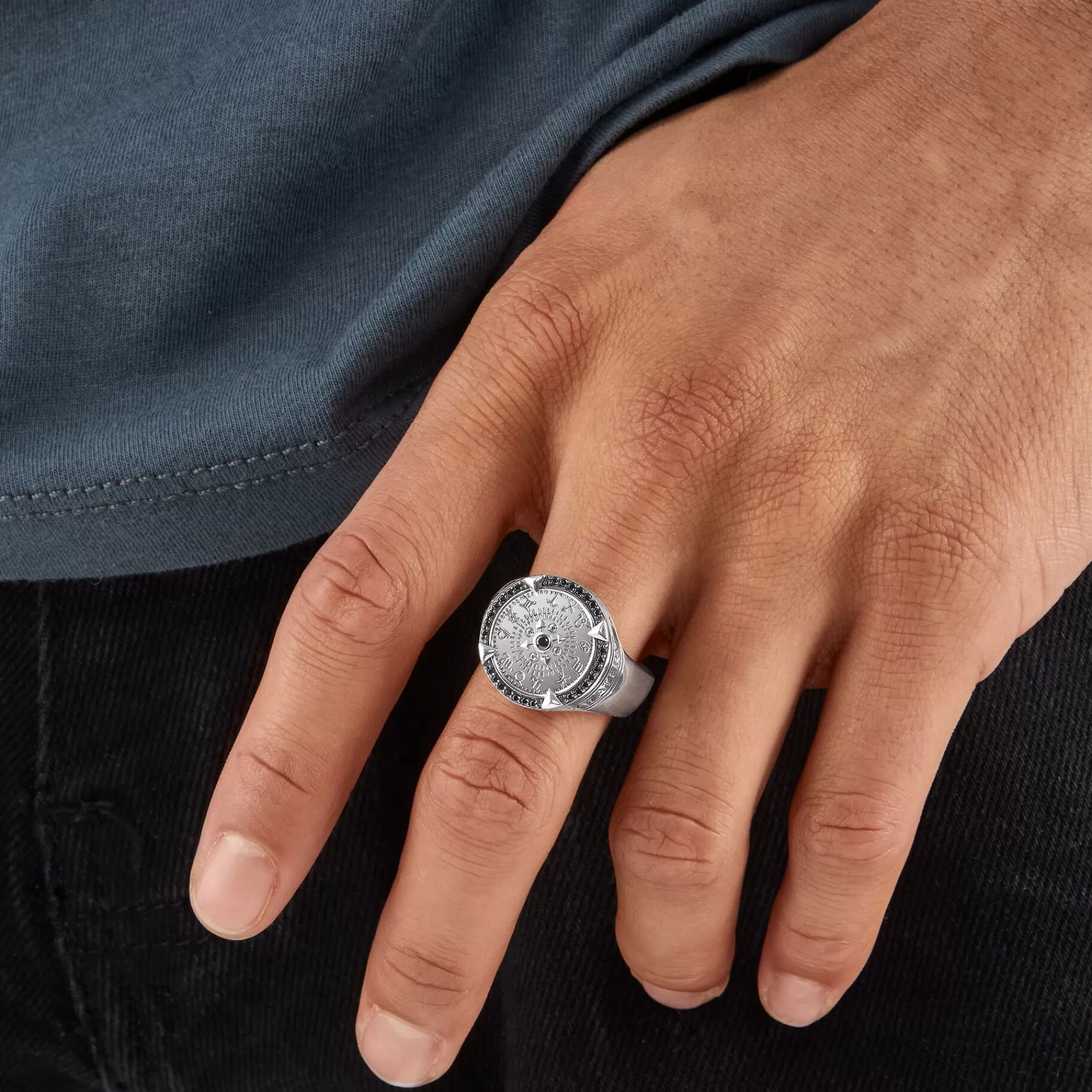 THOMAS SABO Ringar | Återvunnet 925 silver<RING ELEMENTS OF NATURE SILVER silverfargad, svart, vit