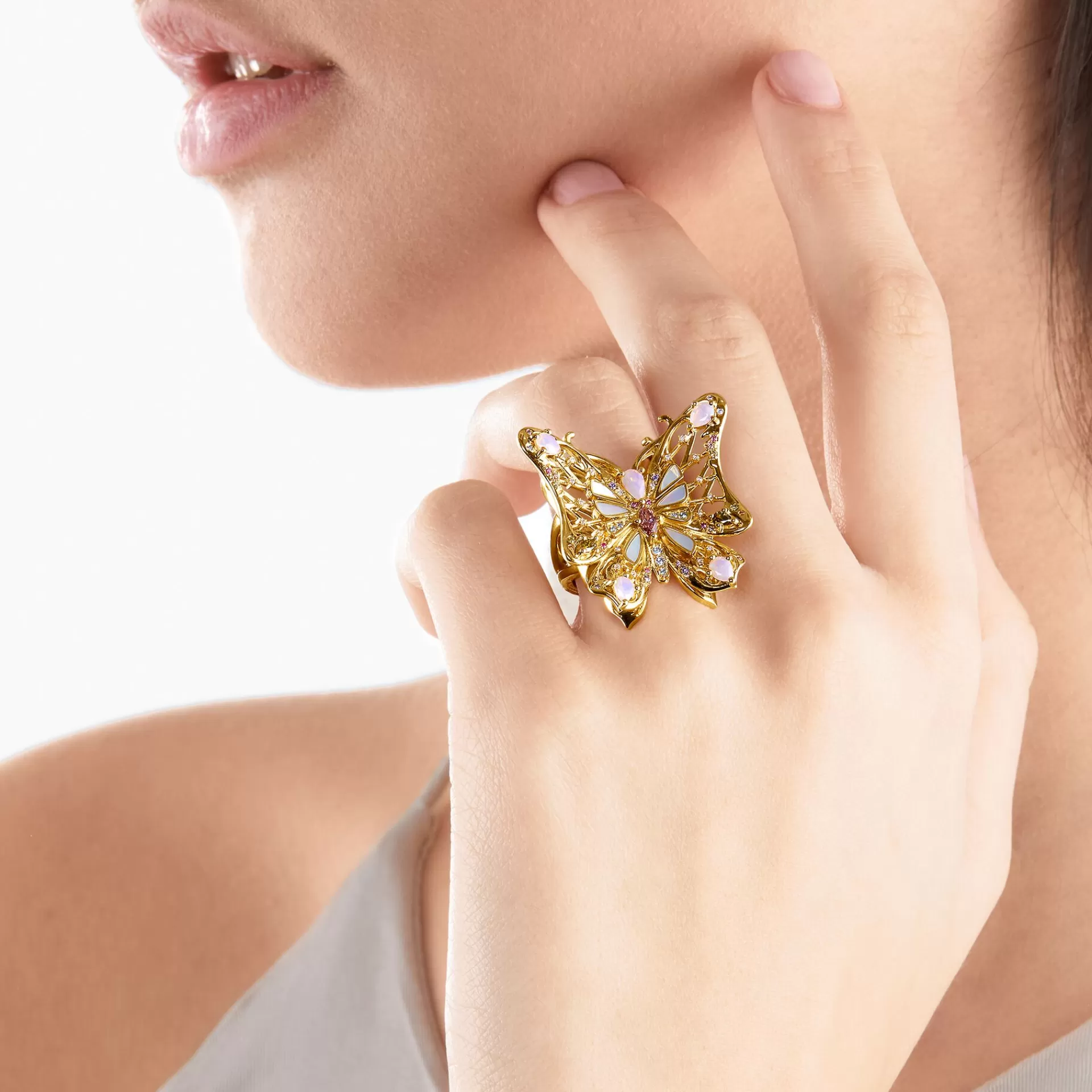 THOMAS SABO Ringar | Upp till SEK 5.000<RING FJ&AUML;RIL GULD gult guldfargad, vit, gul, grön, violett, rosa, röd, blå