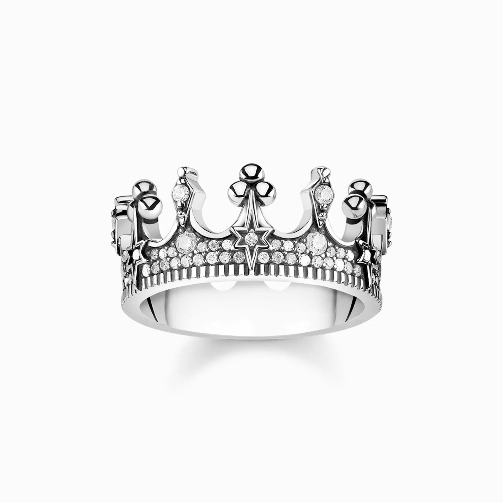 THOMAS SABO Partner-smycken | Partner-smycken<RING KRONA SILVER silverfargad, vit