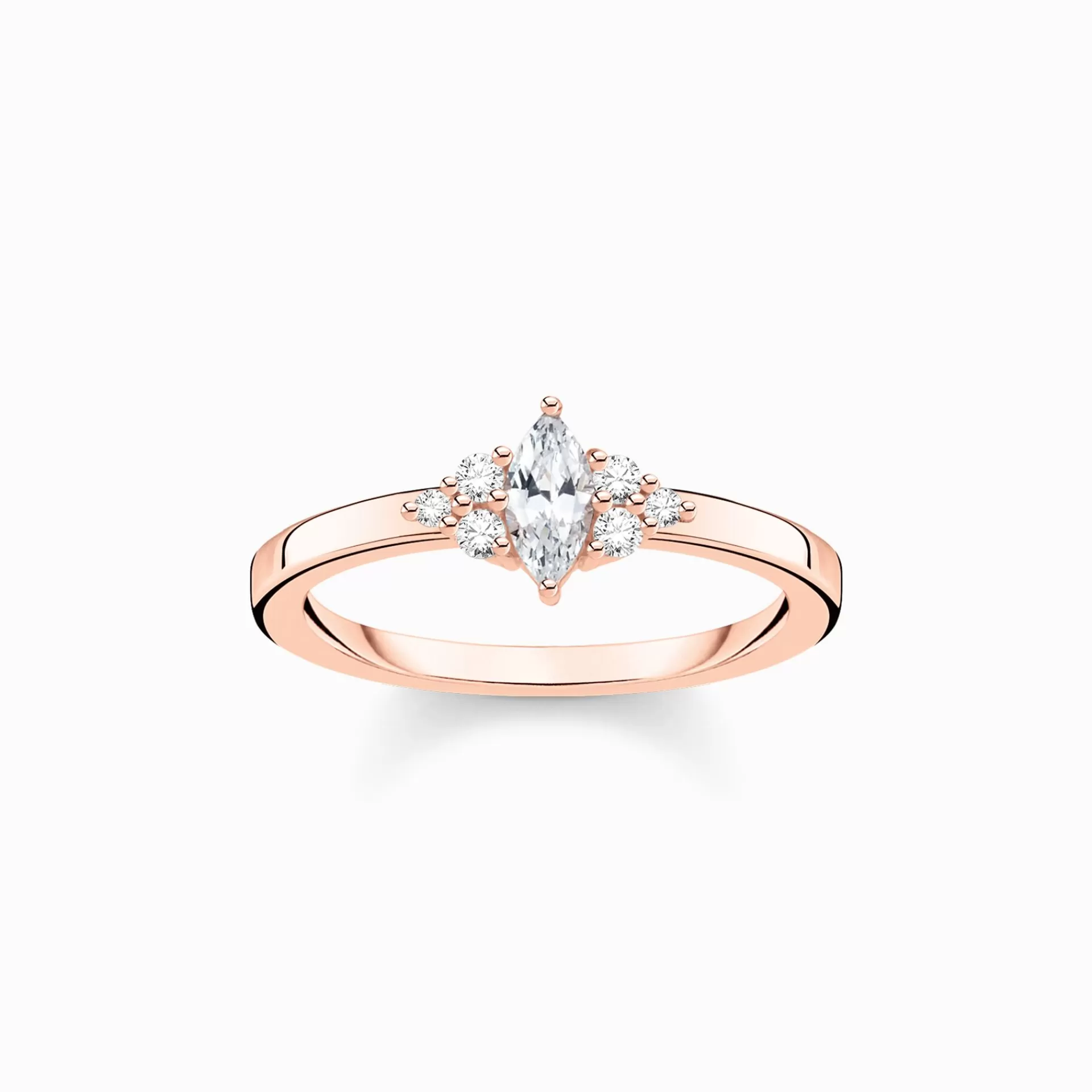 THOMAS SABO Ringar | 18K roséguldplätering<RING VINTAGE VIT STENAR ROS&EACUTE;GULD vit, roséguldfargad