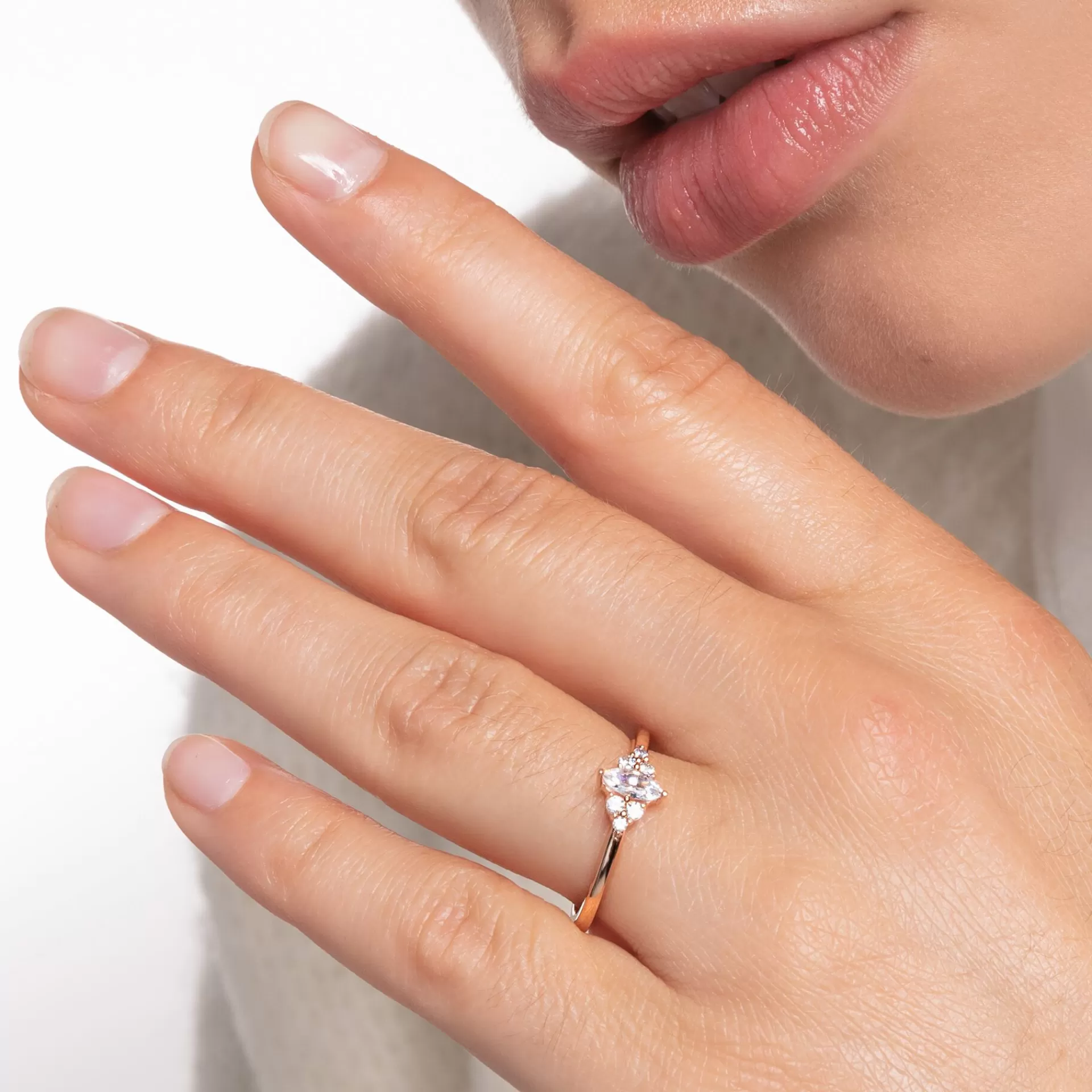 THOMAS SABO Ringar | 18K roséguldplätering<RING VINTAGE VIT STENAR ROS&EACUTE;GULD vit, roséguldfargad