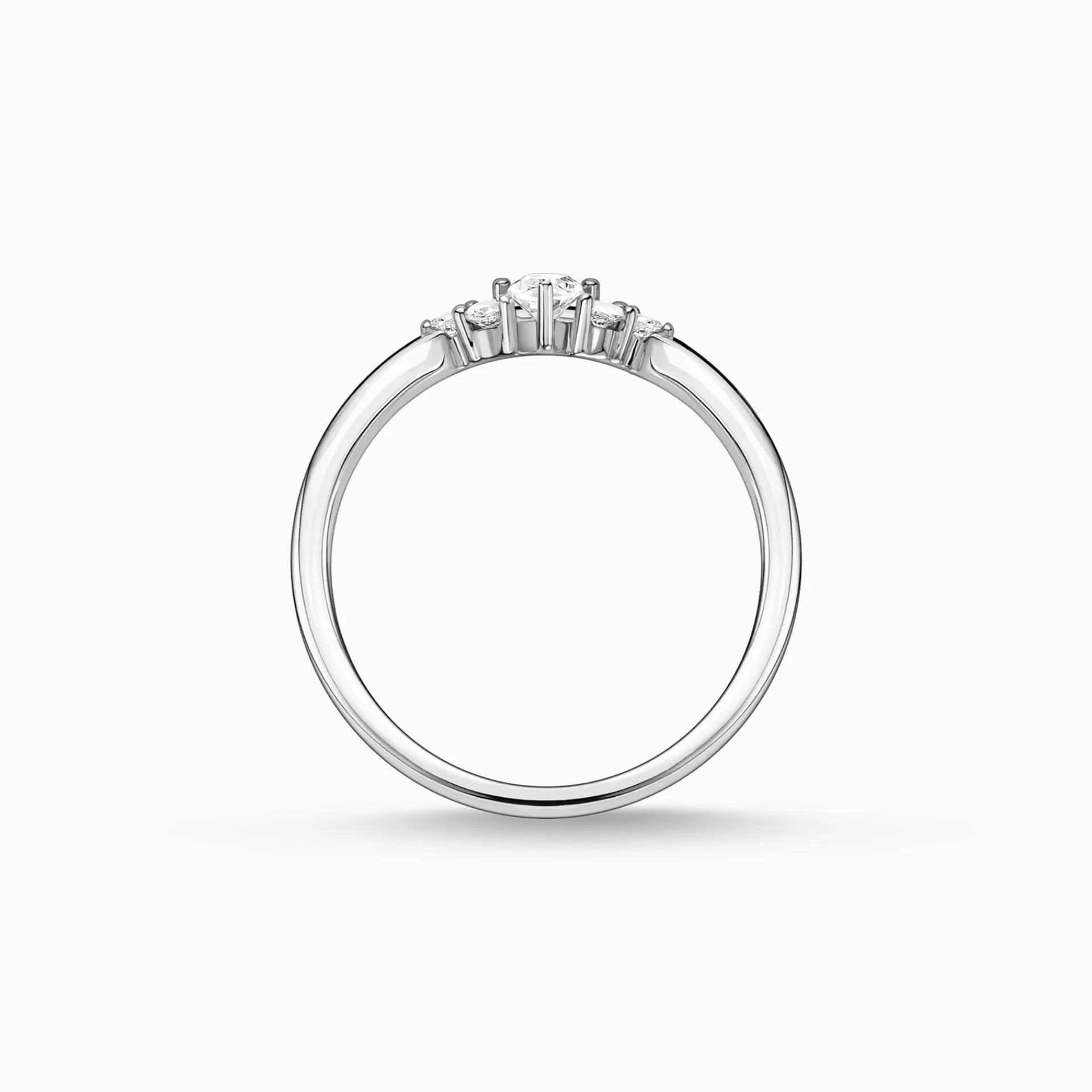 THOMAS SABO Ringar | Återvunnet 925 silver<RING VINTAGE VIT STENAR SILVER vit, silverfargad