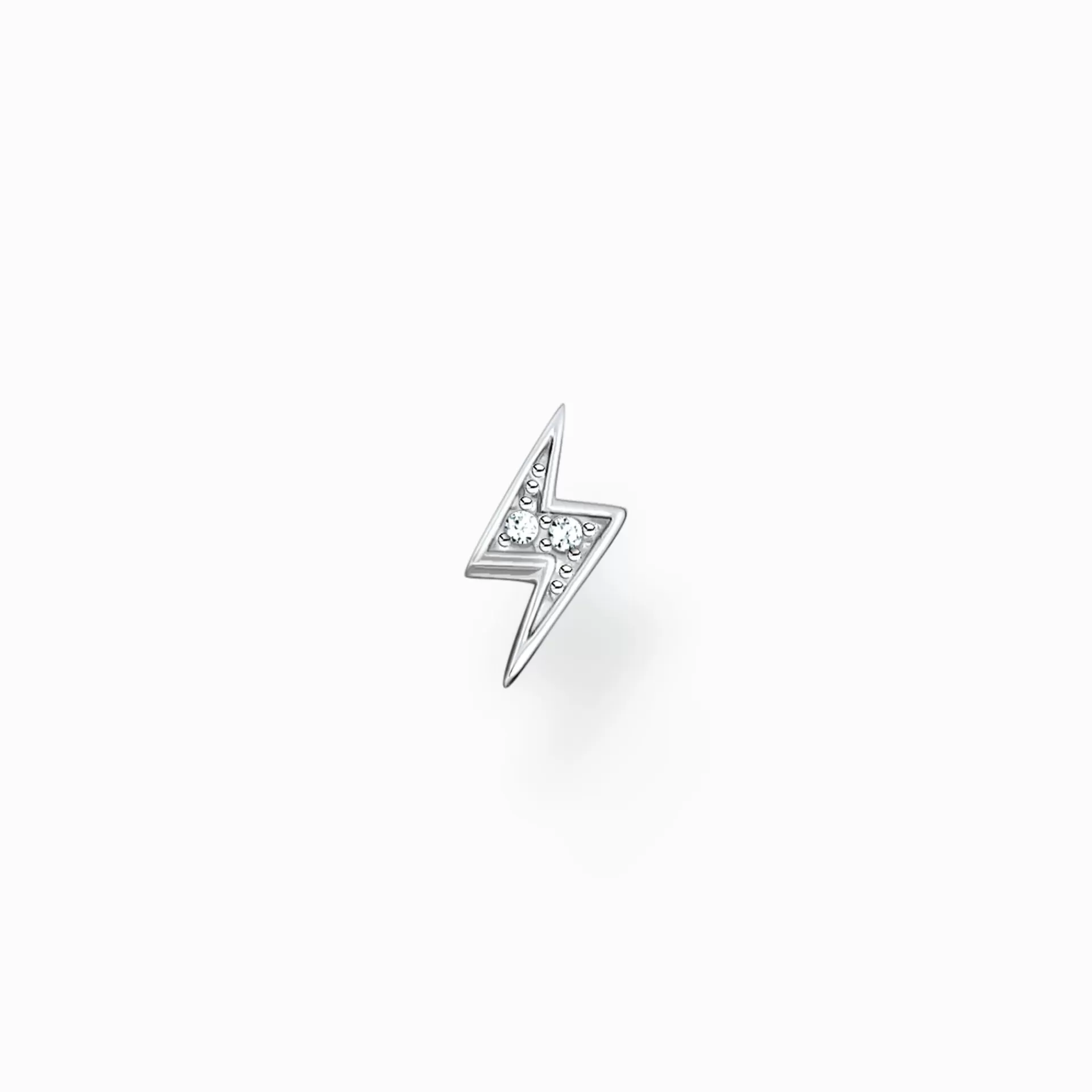 THOMAS SABO Stiftörhängen | Återvunnet 925 silver<STIFT&OUML;RH&AUML;NGEN INDIVIDUELLT FLASH SILVER silverfargad, vit