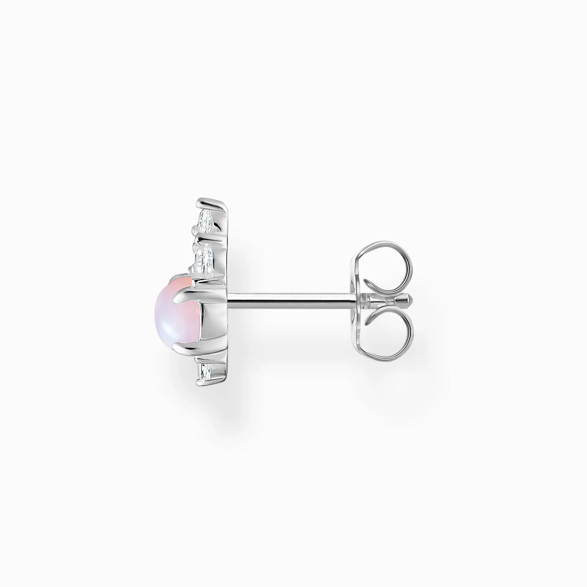 THOMAS SABO Stiftörhängen | Återvunnet 925 silver<STIFT&OUML;RH&AUML;NGEN INDIVIDUELLT VINTAGE OPALF&AUML;RGAD STEN ROSA SKIMRANDE silverfargad, vit, rosa, violett
